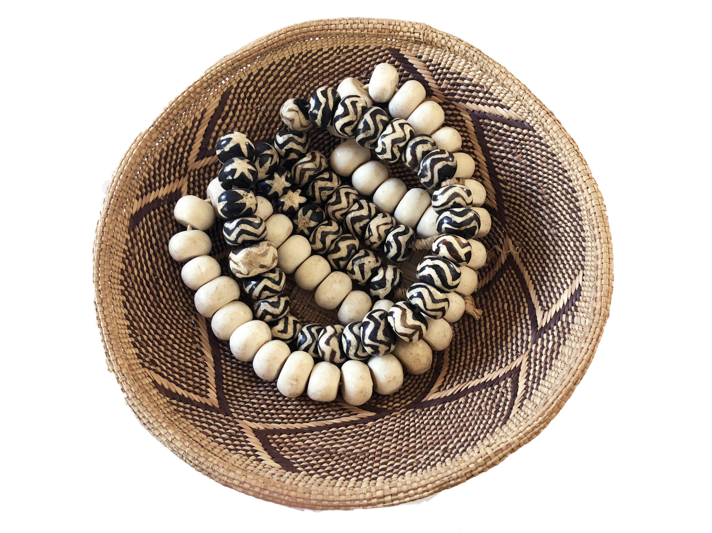 #3039 African Jumbo Bone Trading Beads Set of 2 Necklaces