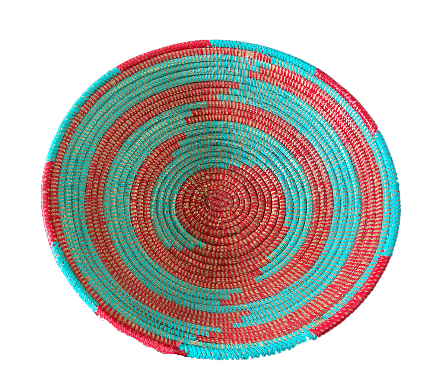 #3546 Lg Handmade Woven Wolof Basket From Senegal 18" in D