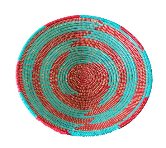 #3546 Lg Handmade Woven Wolof Basket From Senegal 18" in D