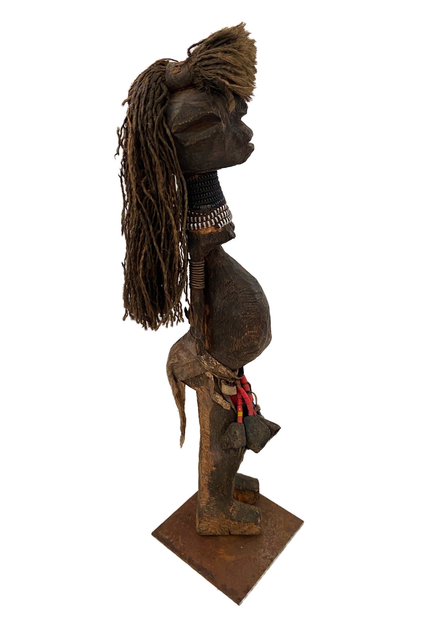 #3083 Old African Fetish female Figure Statue Congo 14" H