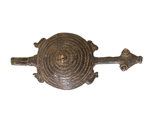 #2230 Gan Bronze Amulet Talisman Pendant of Serpent Burkina Faso Africa