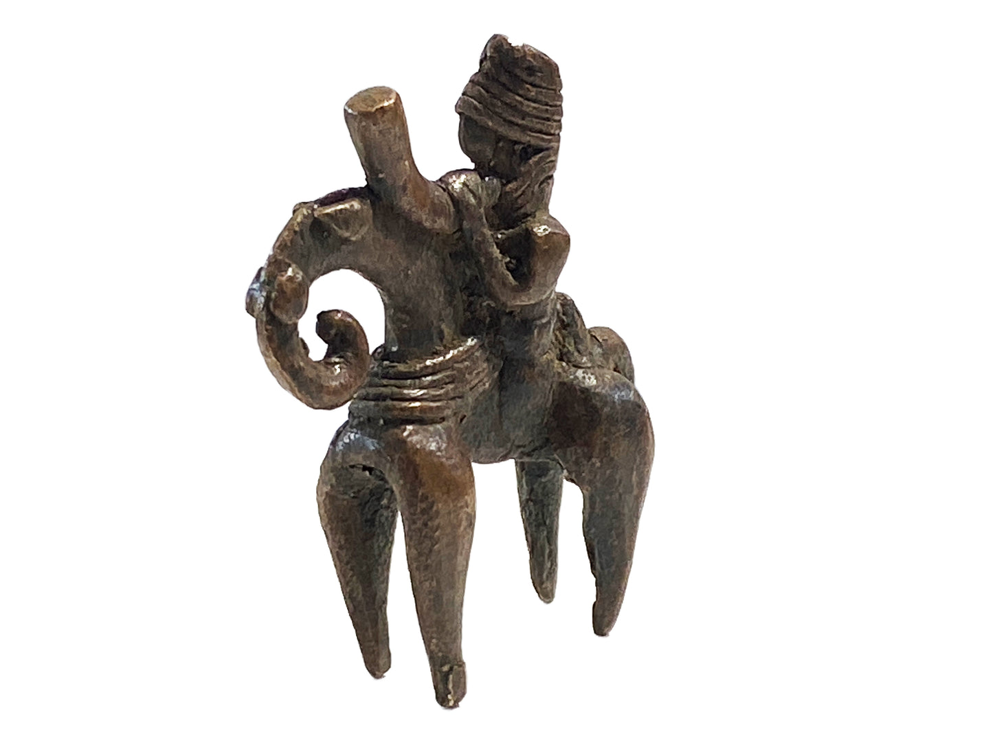 #4158 African Dogon Bronze Horseman Gold Weight Mali