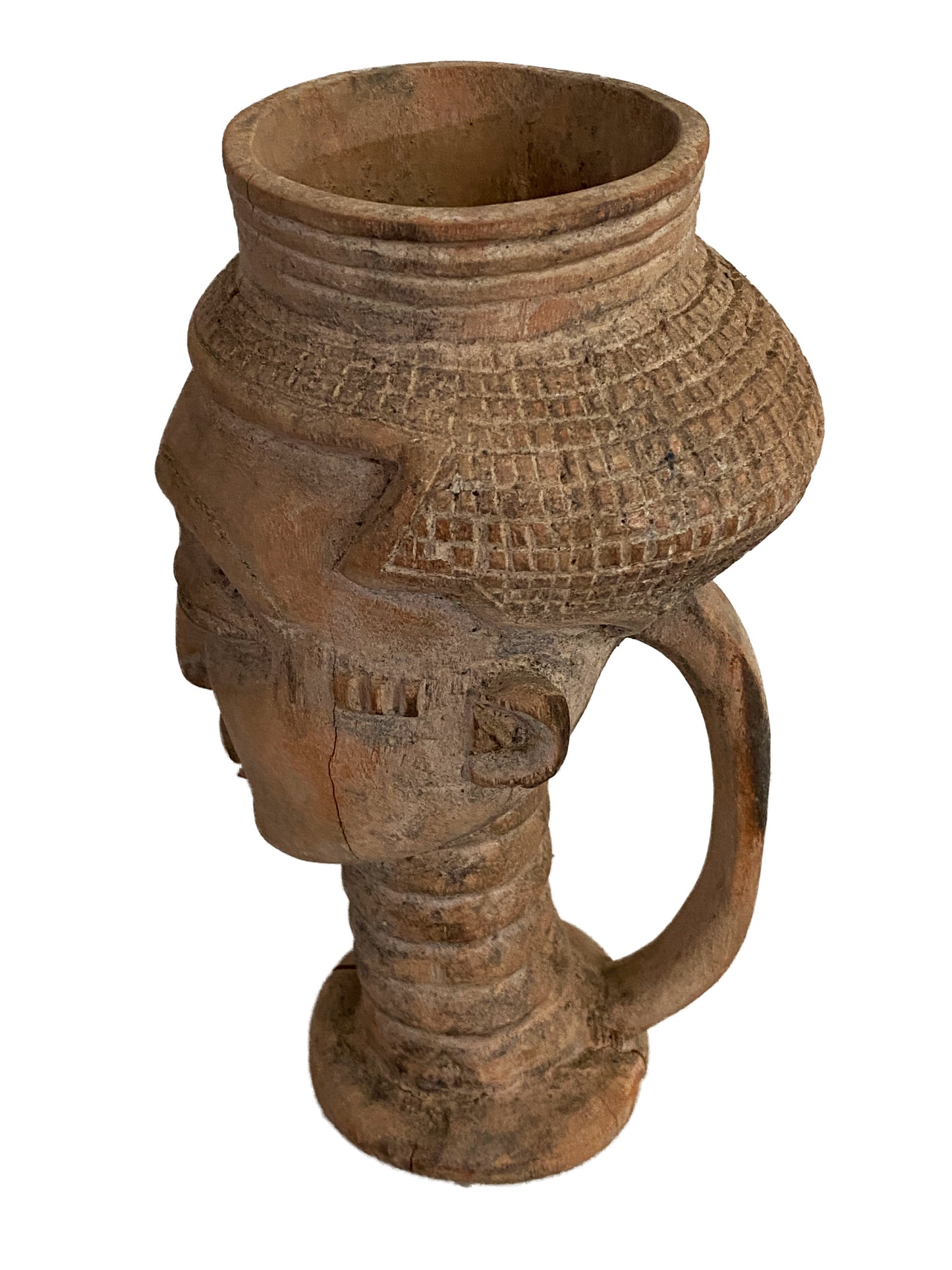 #3922 Old & Rare African Bamileke Ceremonial Nobility Wooden Cup Cameroon