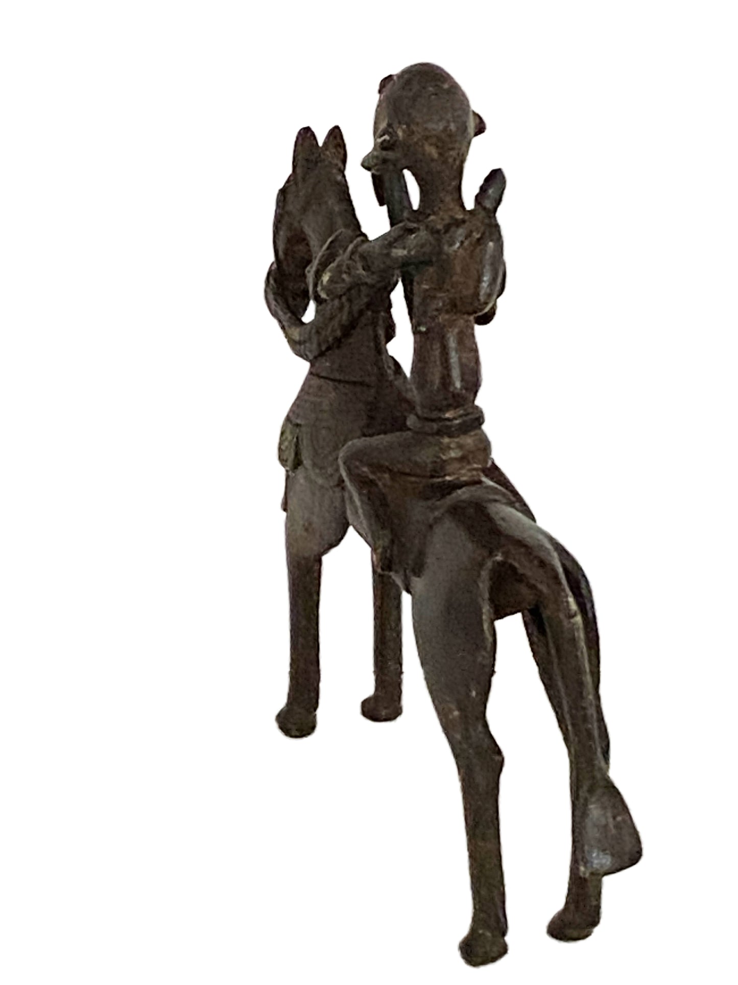 # 3432/35  Superb African Dogon Bronze Horseman