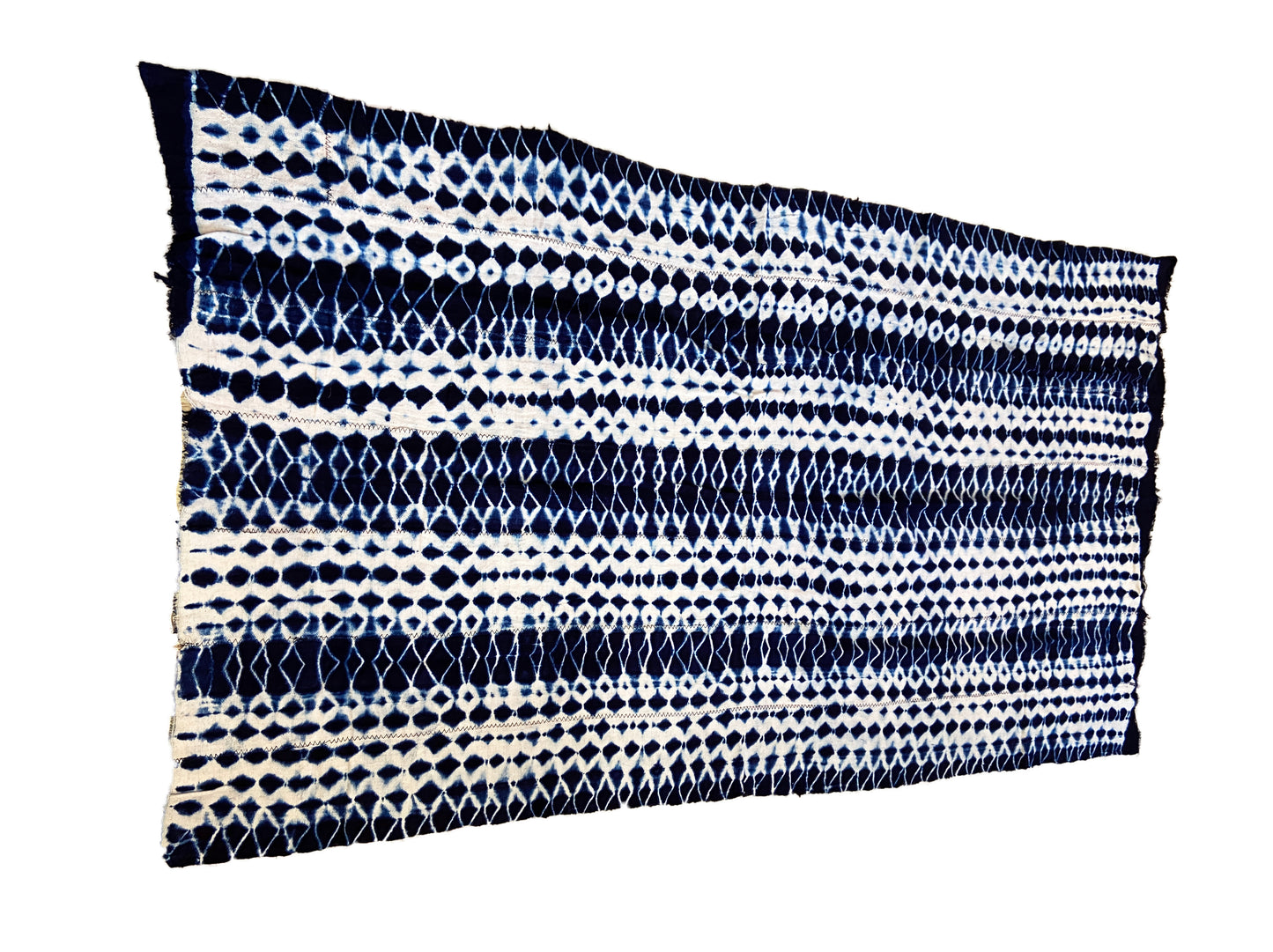 Vtg Mali Indigo Mud Cloth Textile 38" by 68" # 3069