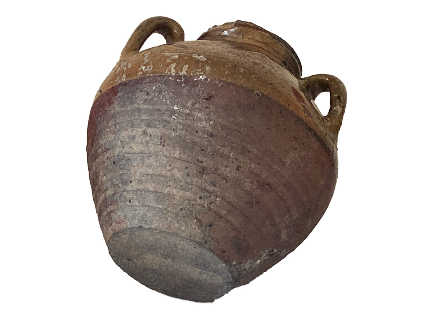 #3455 Old Asian Earthenware Pottery Storage Jar