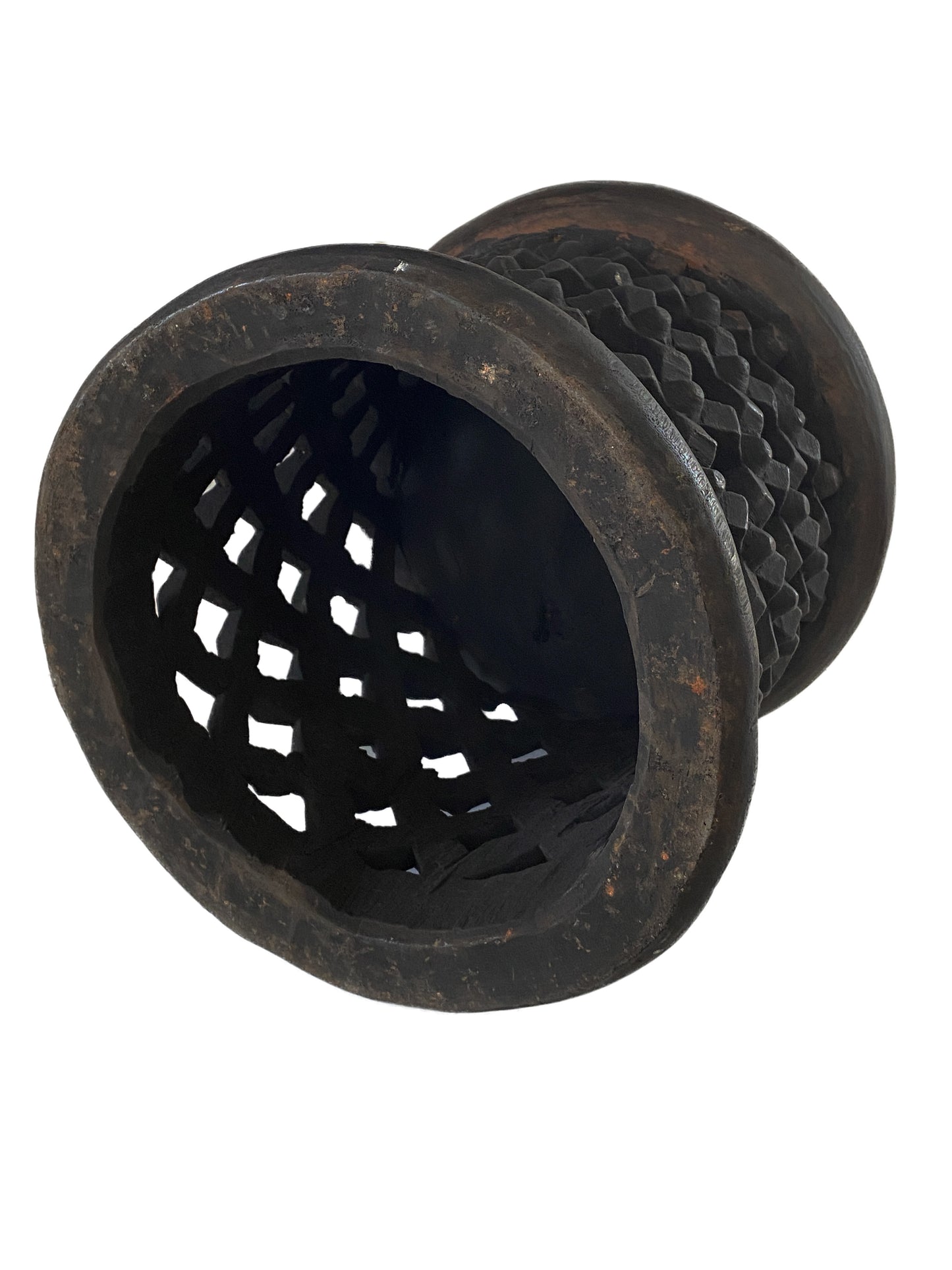 #3736 African Bamileke Spider Stool/Table 15" D by 14.5" H