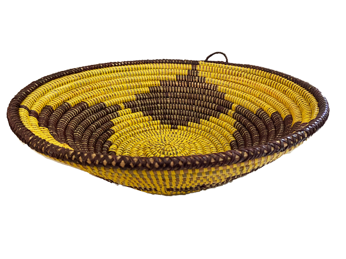 #3538 Lg Handmade Woven Wolof Basket From Senegal 16" in D