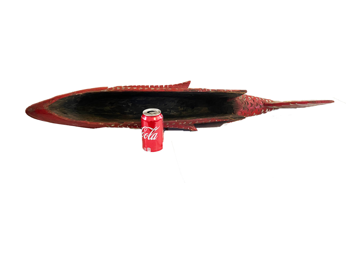 #3933 African Wooden Fish Bozo Tribe Mali 41"W