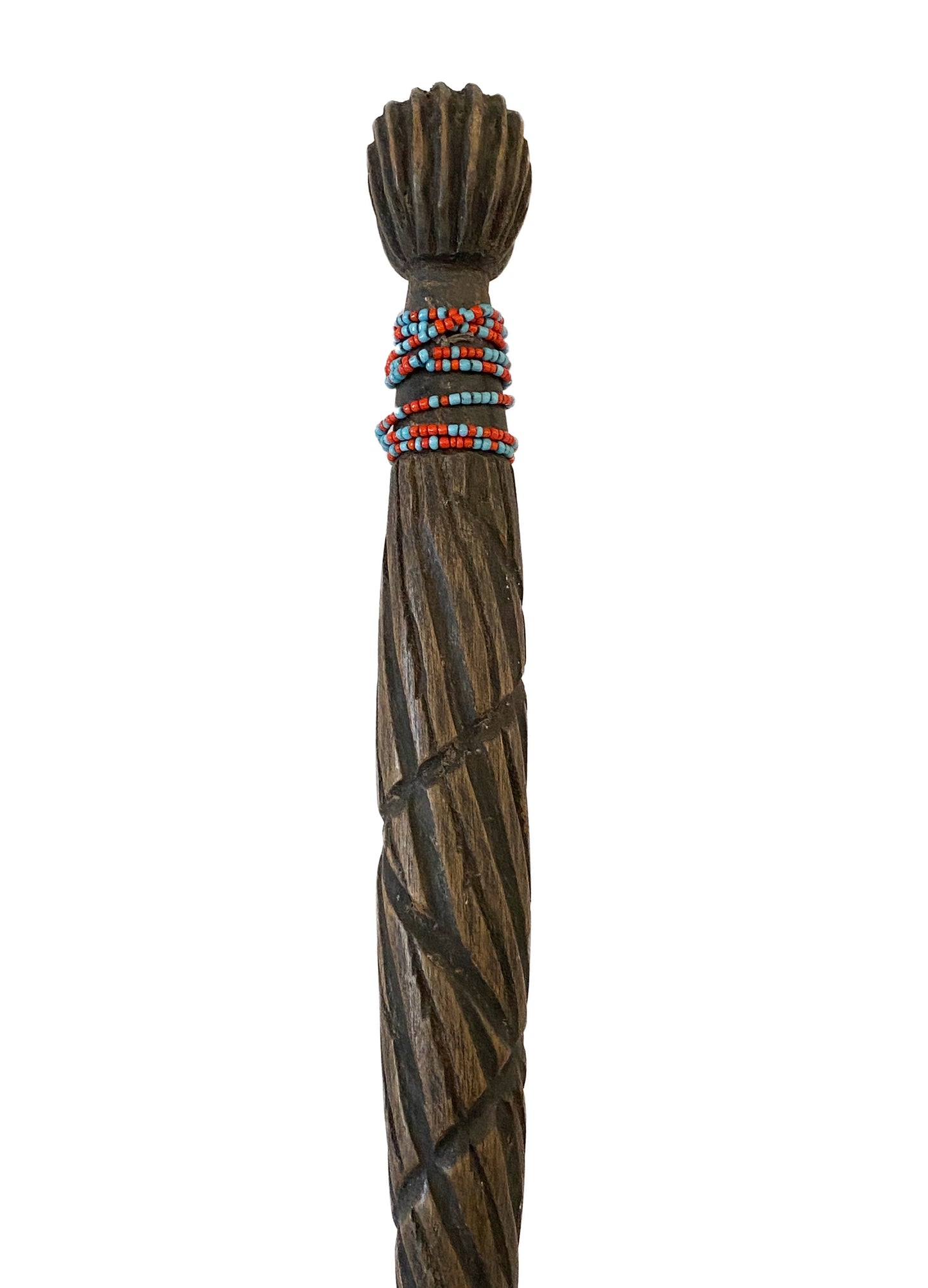 #3485 African Old Bassa Leader Wood Stick Liberia 22.5" H