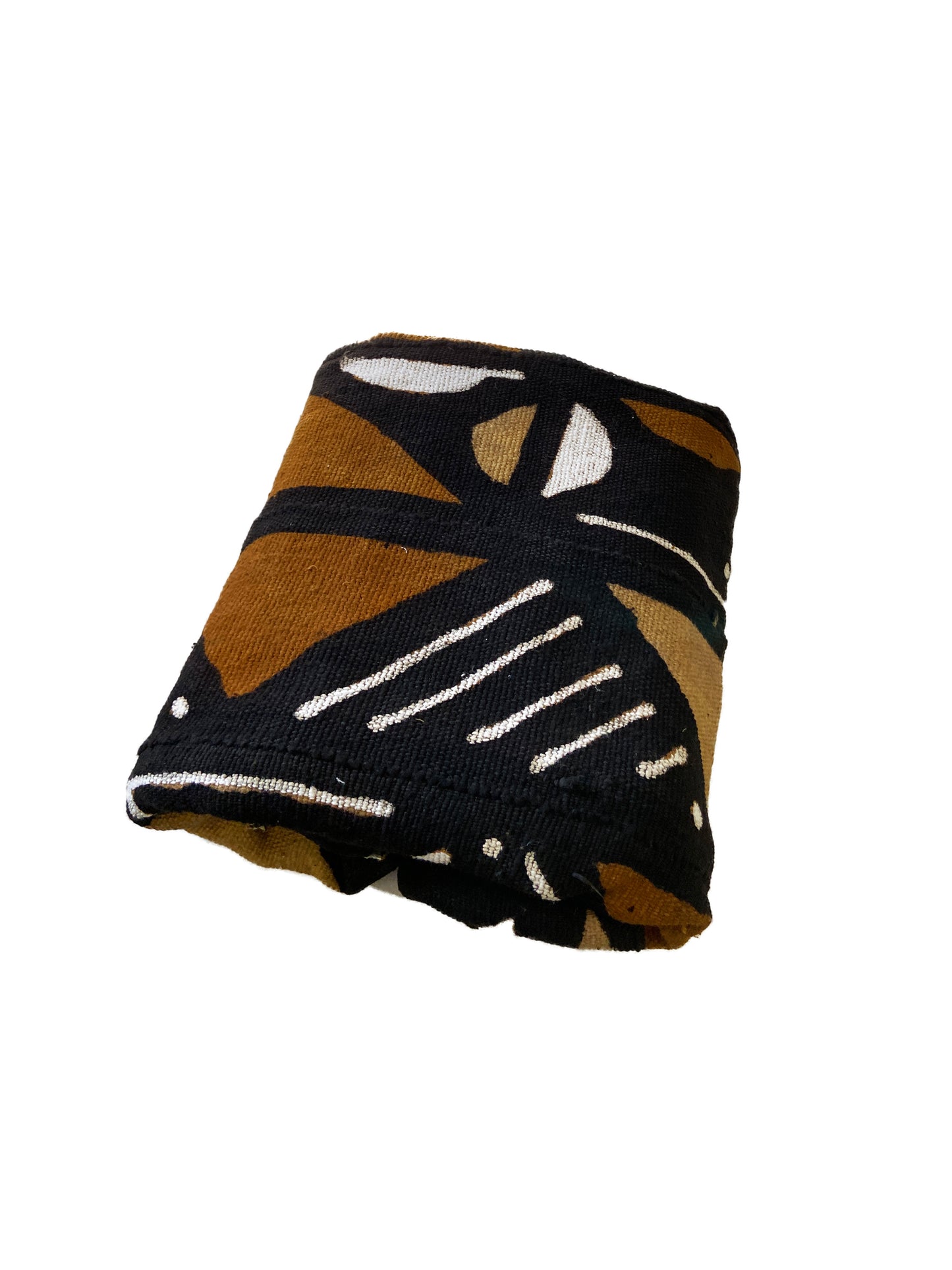 African Brown/Mustard/Black/White Mud Cloth Mali 40" By 67" #3575