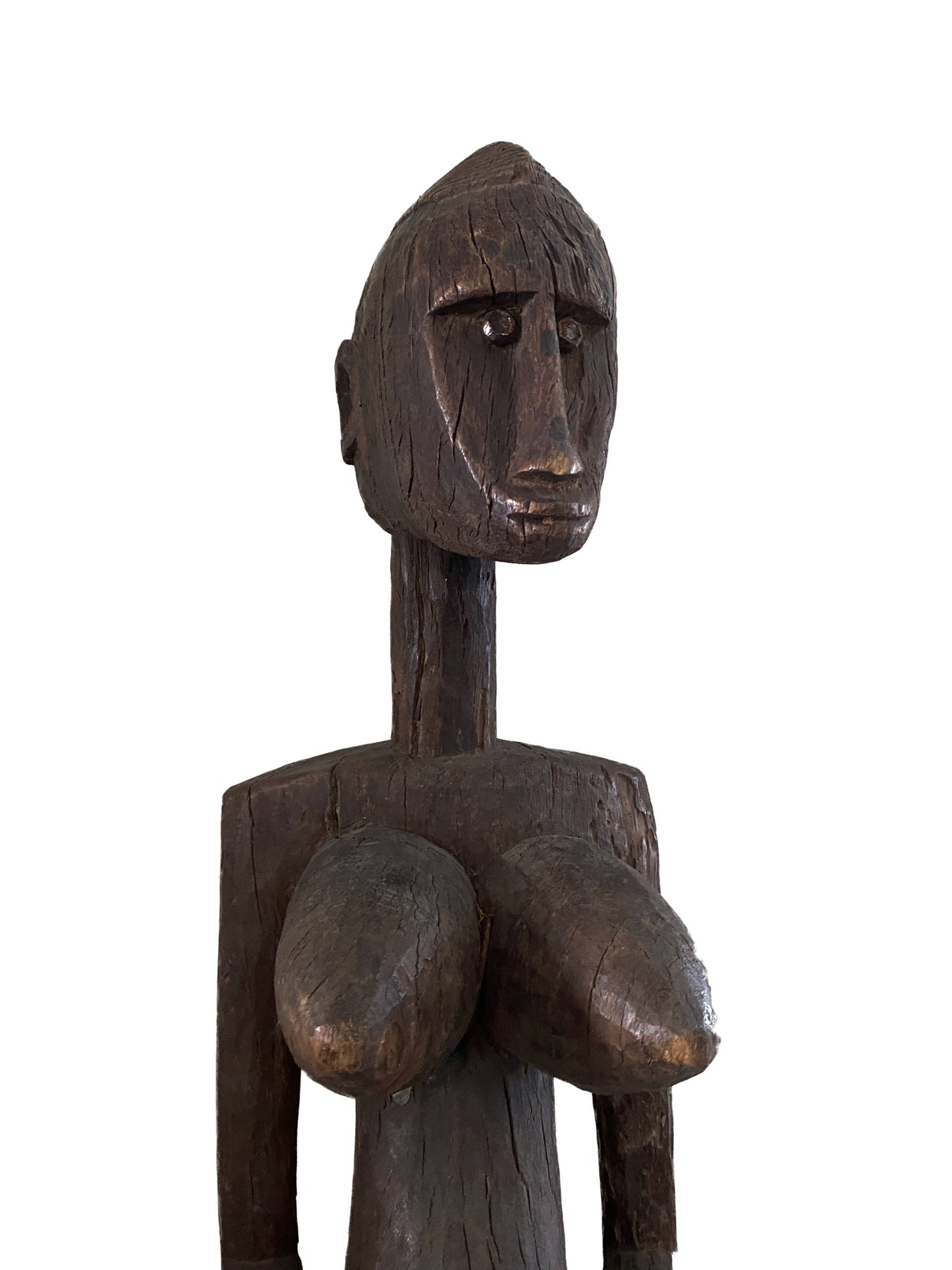 #3661 Old Dogon Maternity Female Statue Mali 28" H