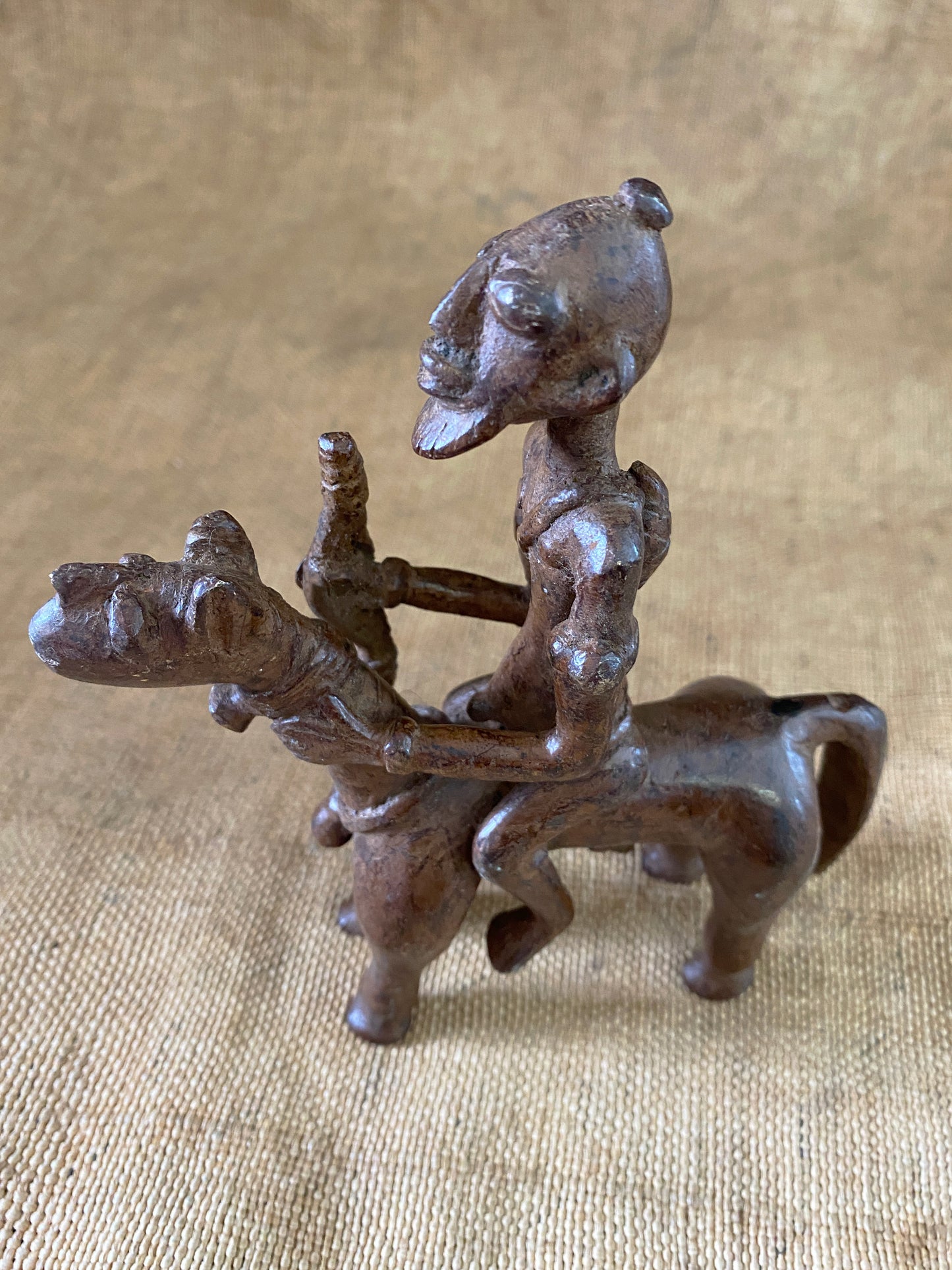 # 3710  Superb African Dogon Bronze Horseman 6.75" H