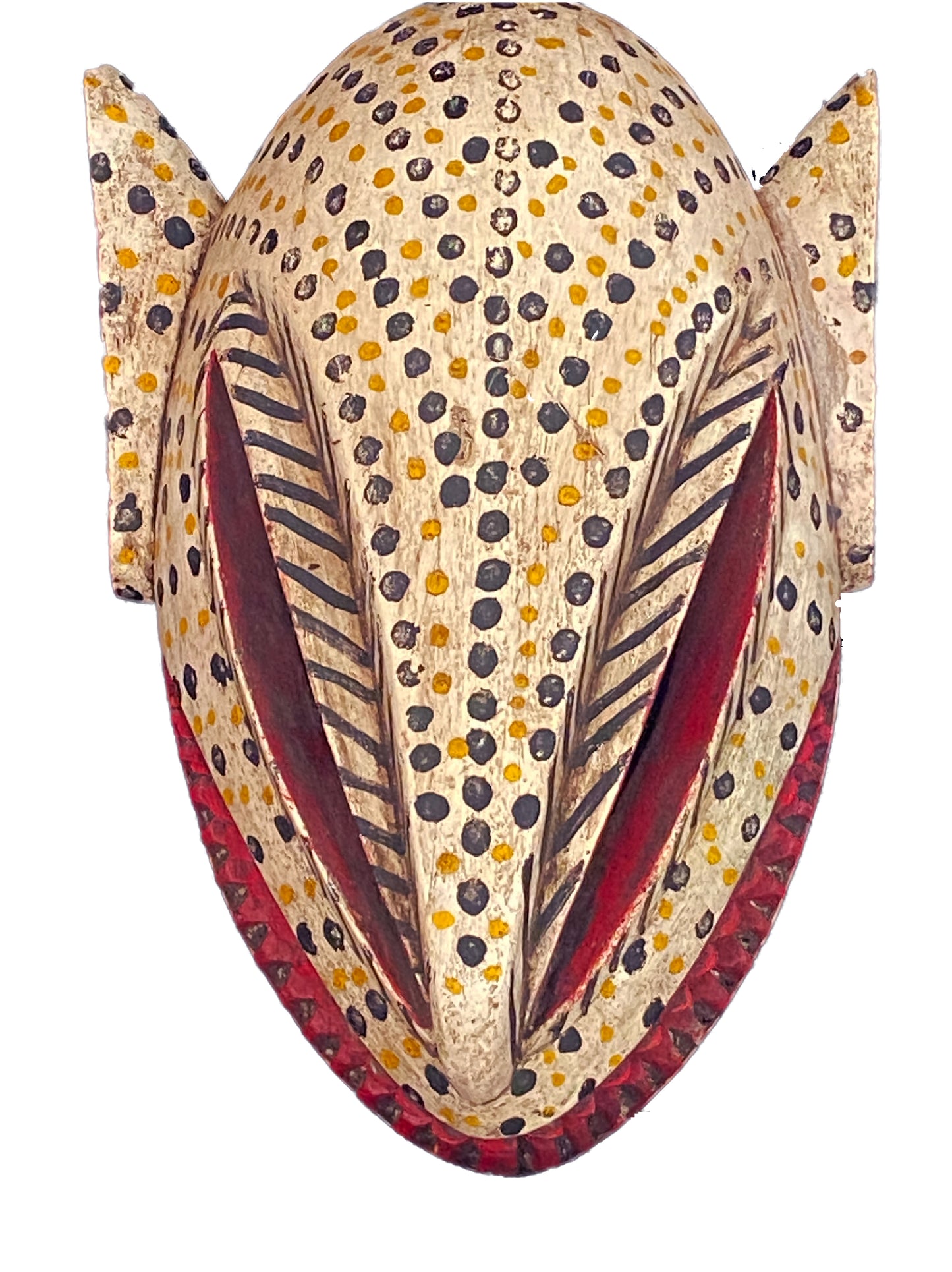 #3429 African Lg Old Colorful Leopard Mask Bozo Bamana 15" H