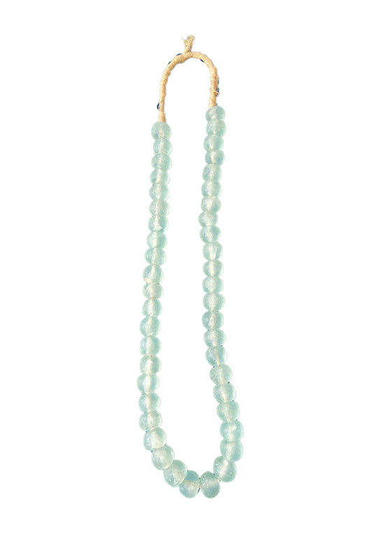 #2291 African Emerald Color Glass Trading Beads String