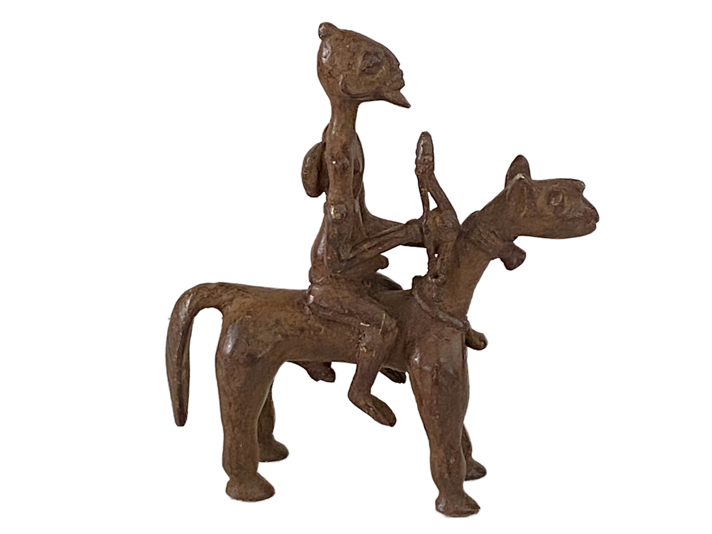 # 3412/45  Superb African Dogon Bronze Horseman