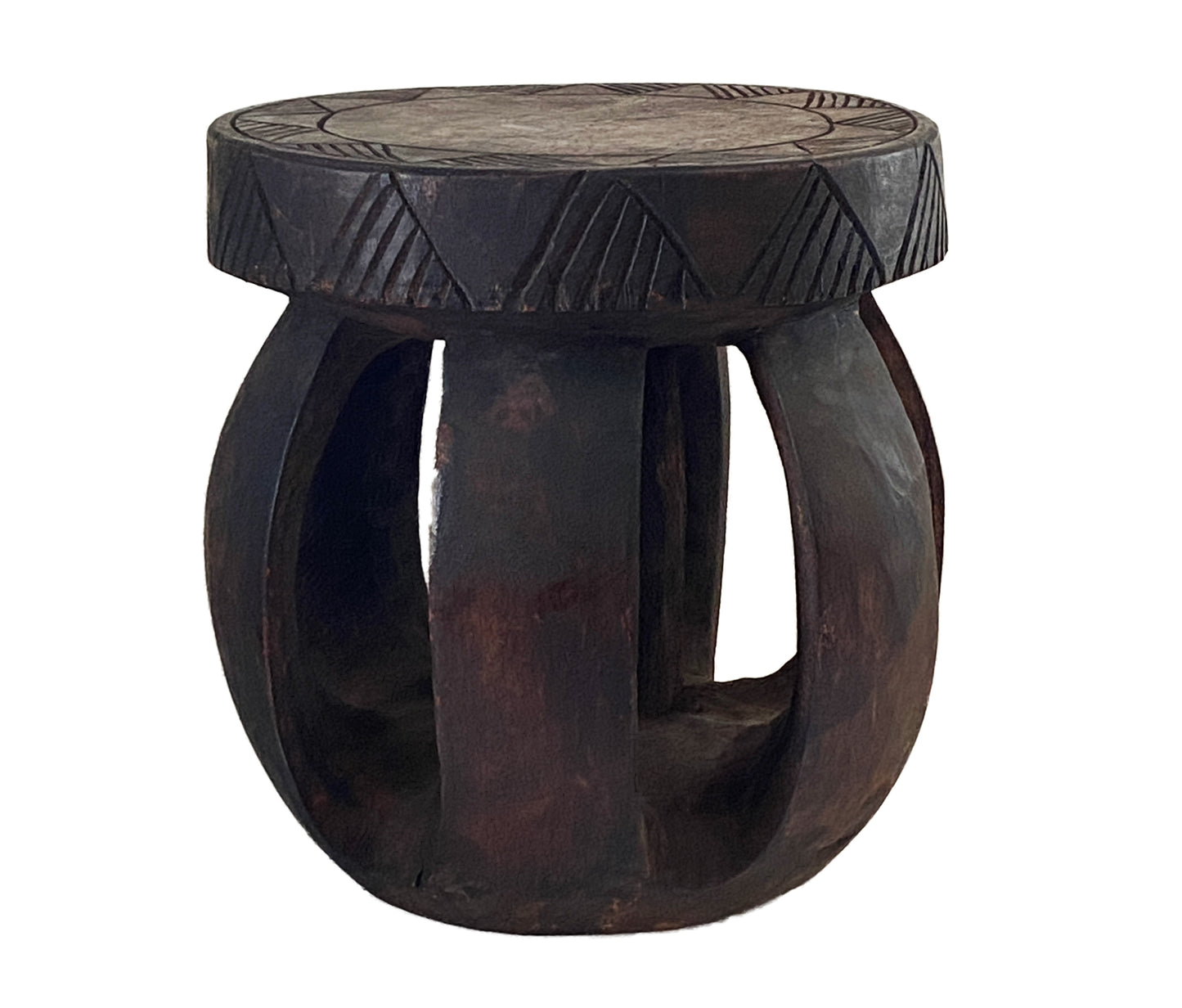#3748 African Baga Low Stool Guinea-Bissau 12.5" H by 11"Diameter