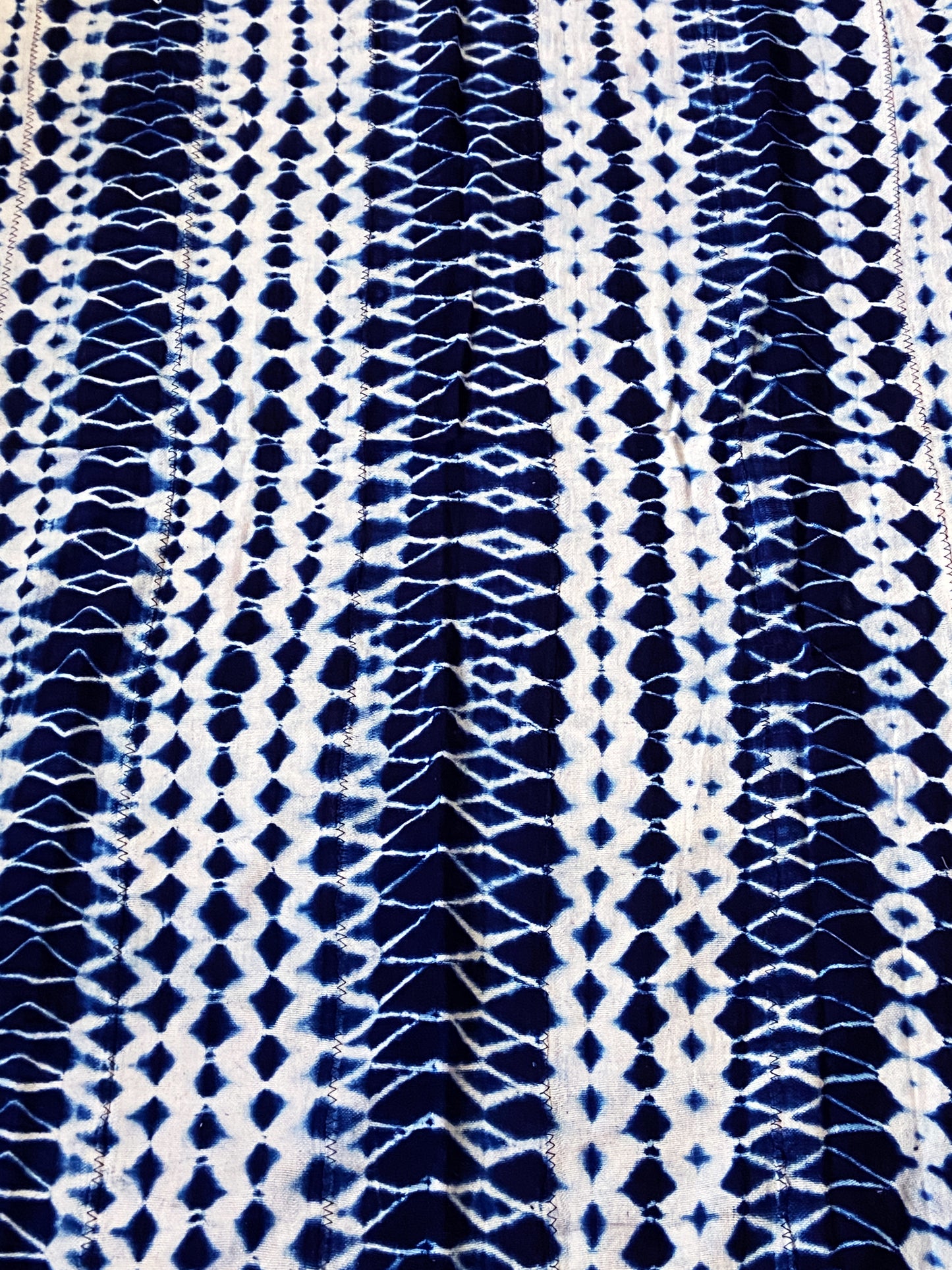 Vtg Mali Indigo Mud Cloth Textile 38" by 68" # 3069