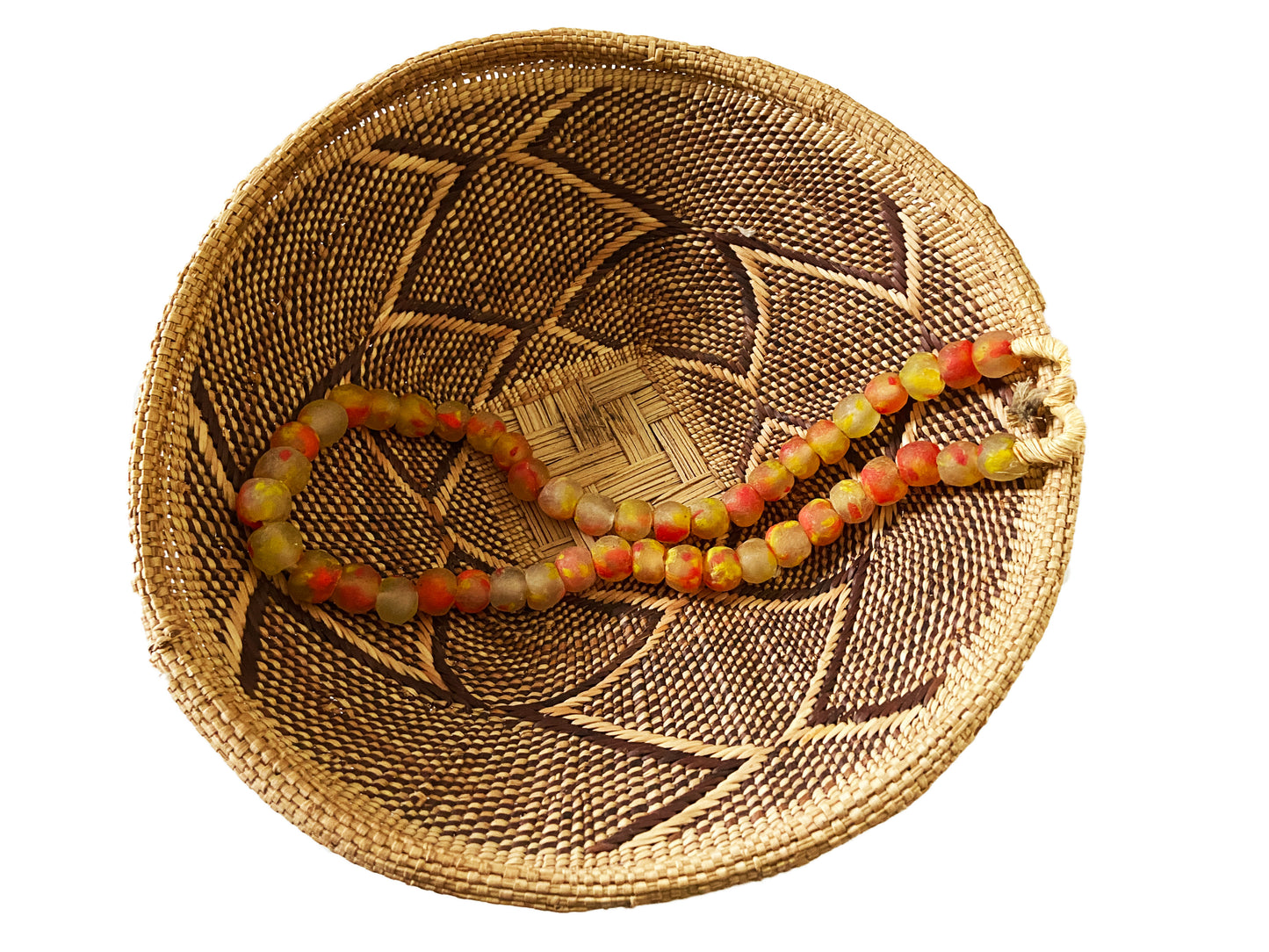 #2281 African Jumbo Glass Trading Beads String