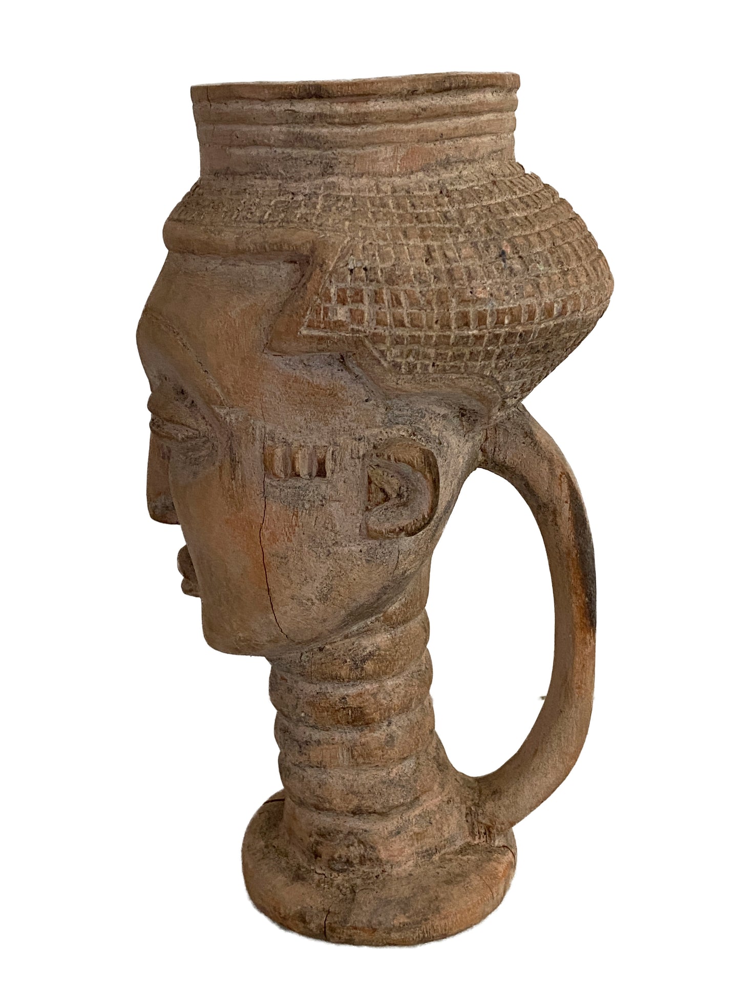 #3922 Old & Rare African Bamileke Ceremonial Nobility Wooden Cup Cameroon