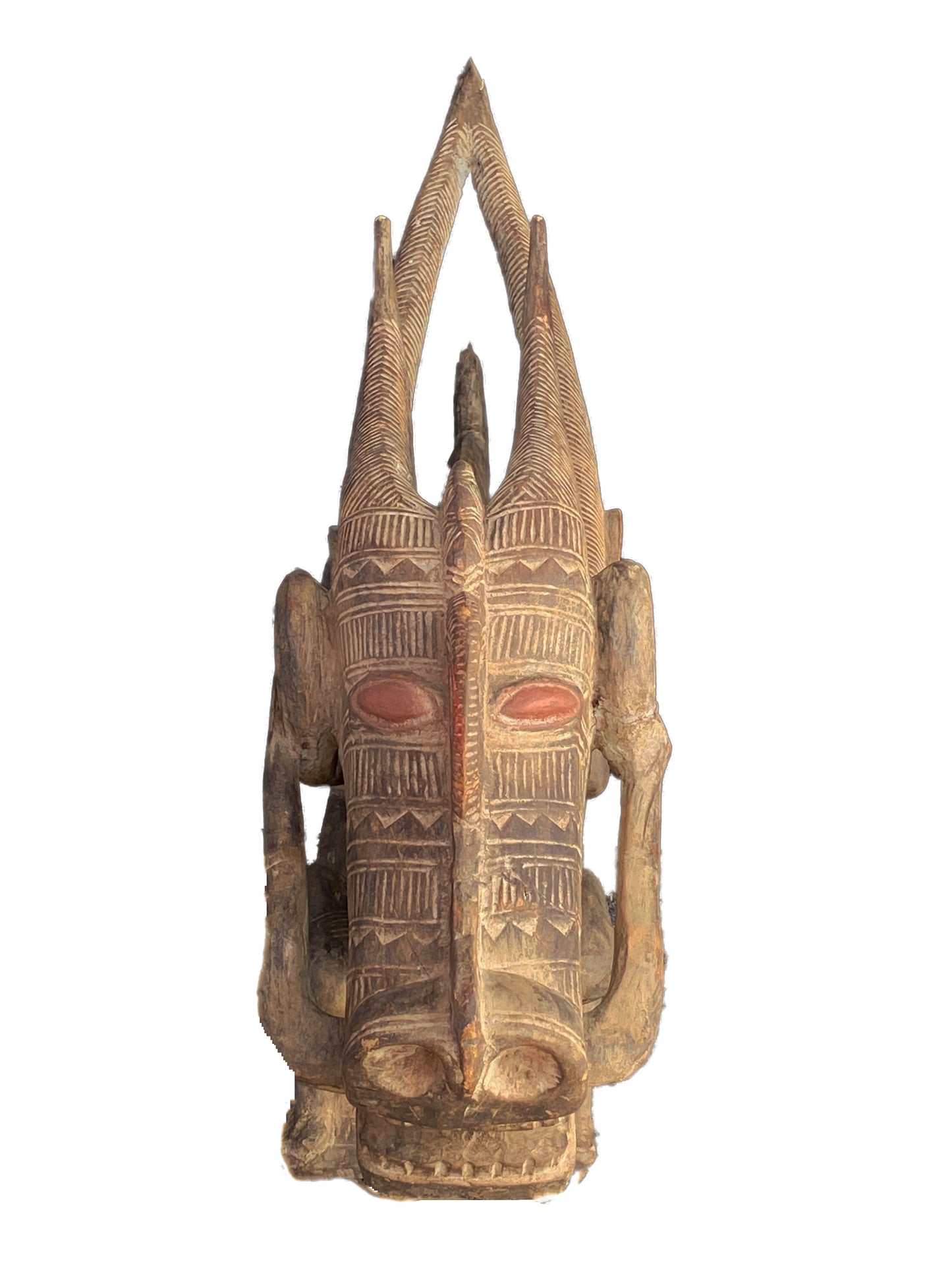# 3910 Huge & Superb and Rare Bambara Chiwara wood Sculpture 56" w by 23.5" h