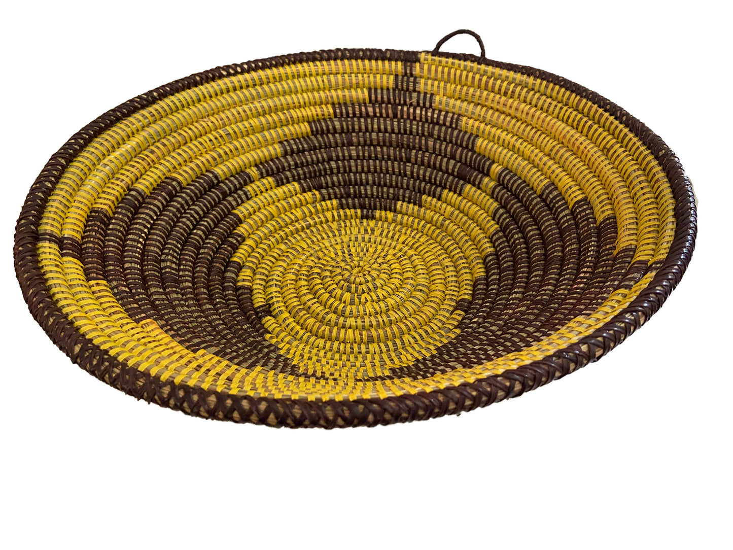 #3538 Lg Handmade Woven Wolof Basket From Senegal 16" in D