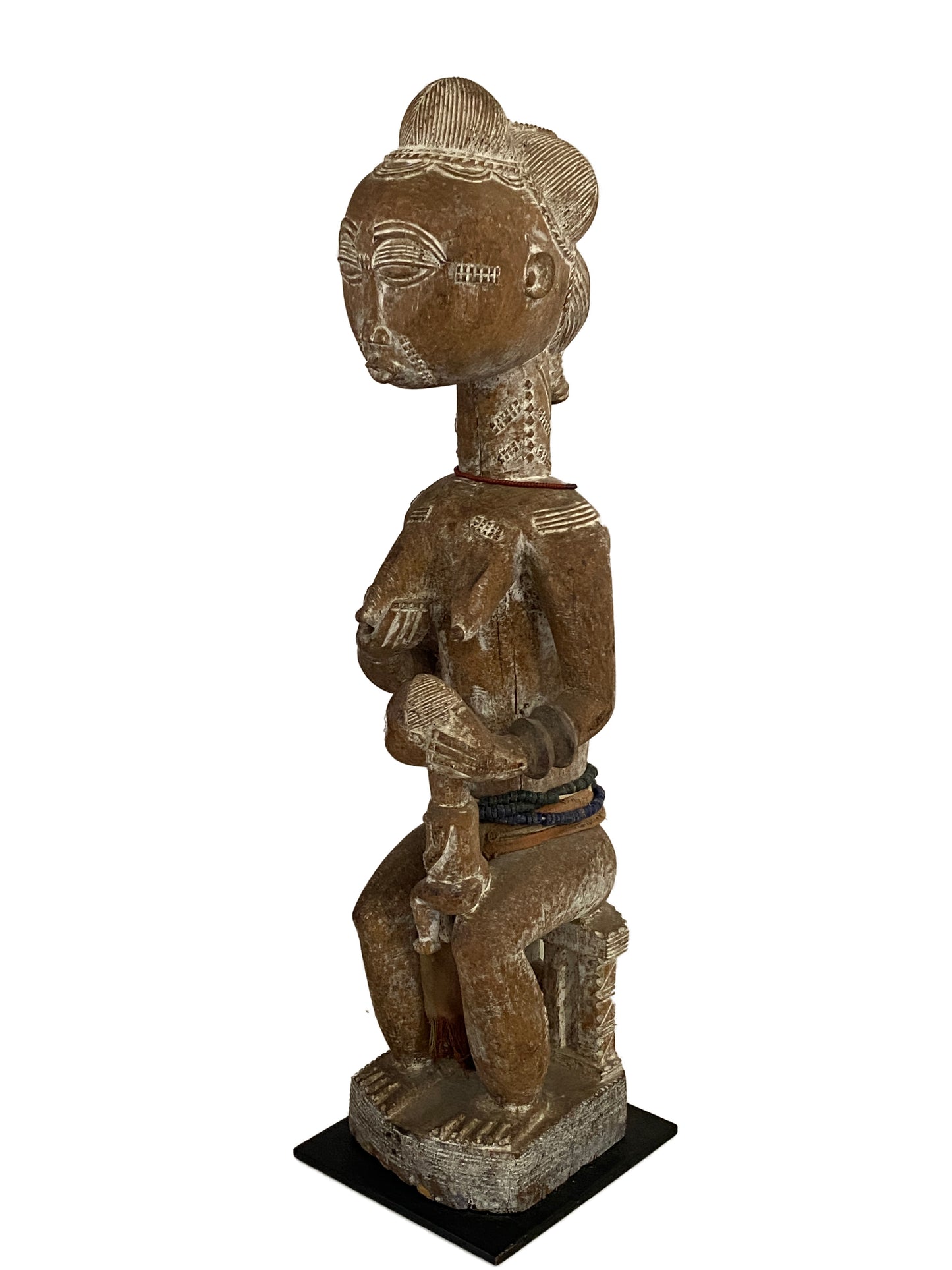 #3919 Old African Senufo Maternity Sculpture 21.75" H