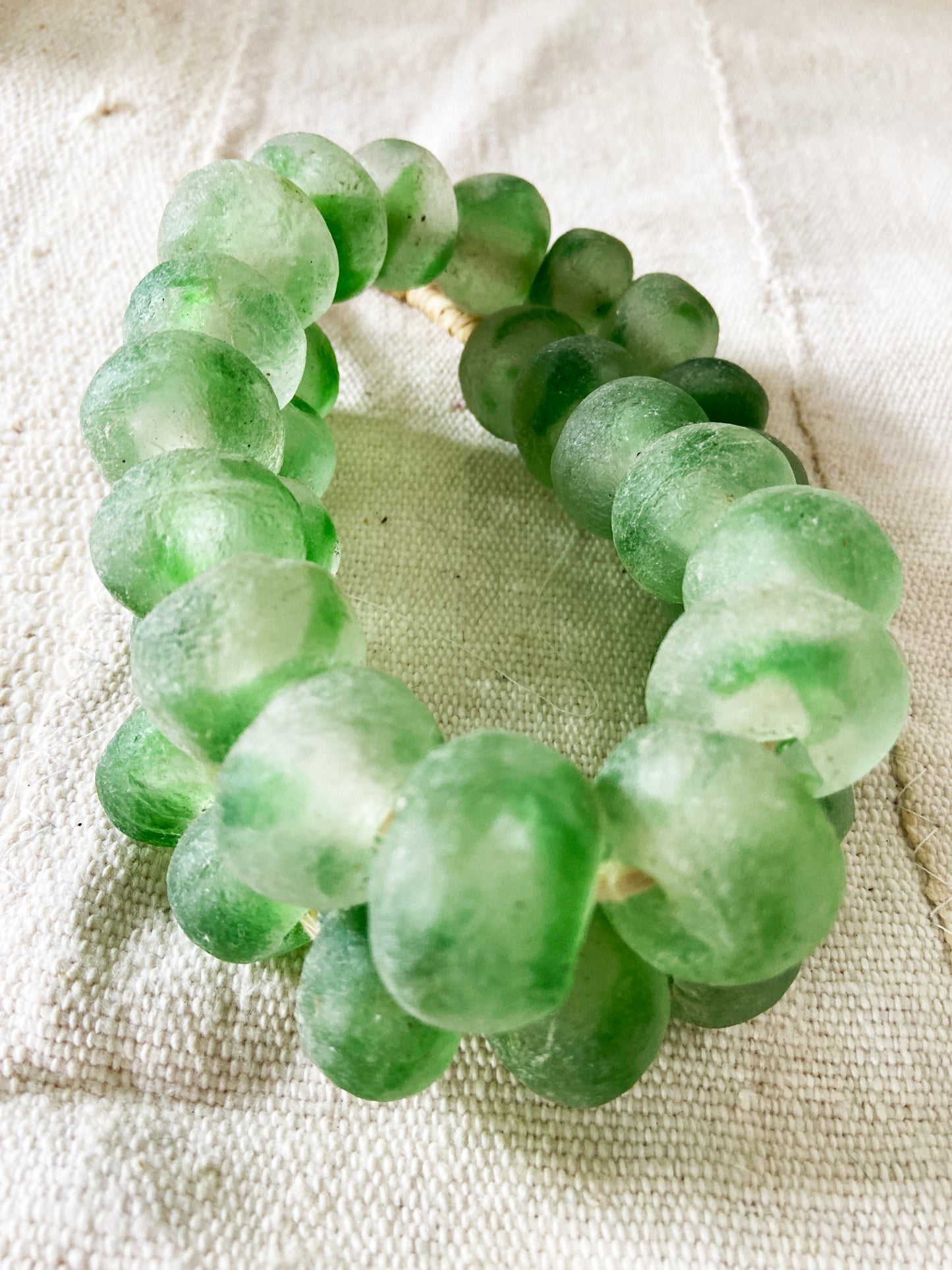 #1849 African Jumbo GlassTrading Beads Necklace 28" H