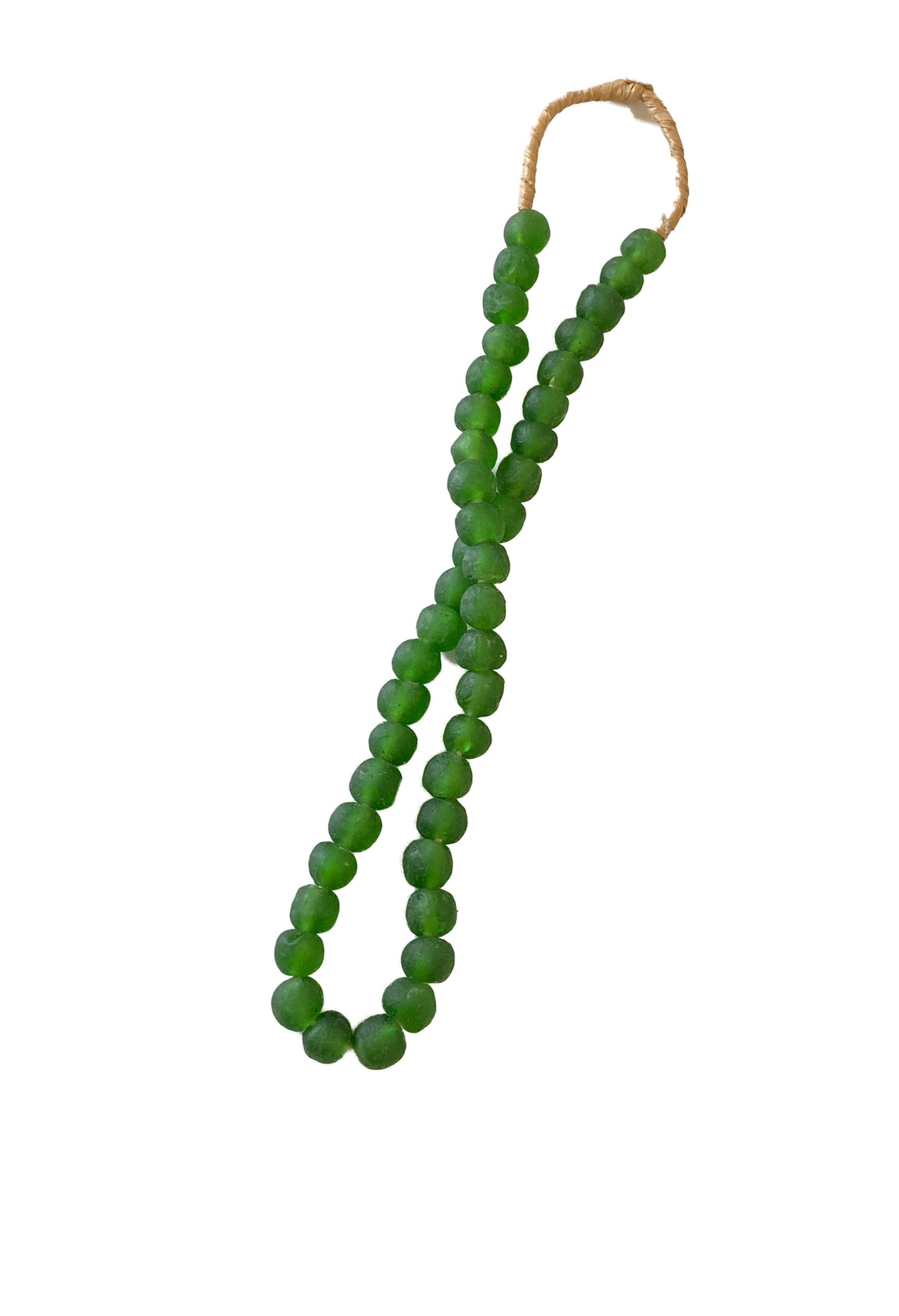#2288 African Emerald Color Glass Trading Beads String