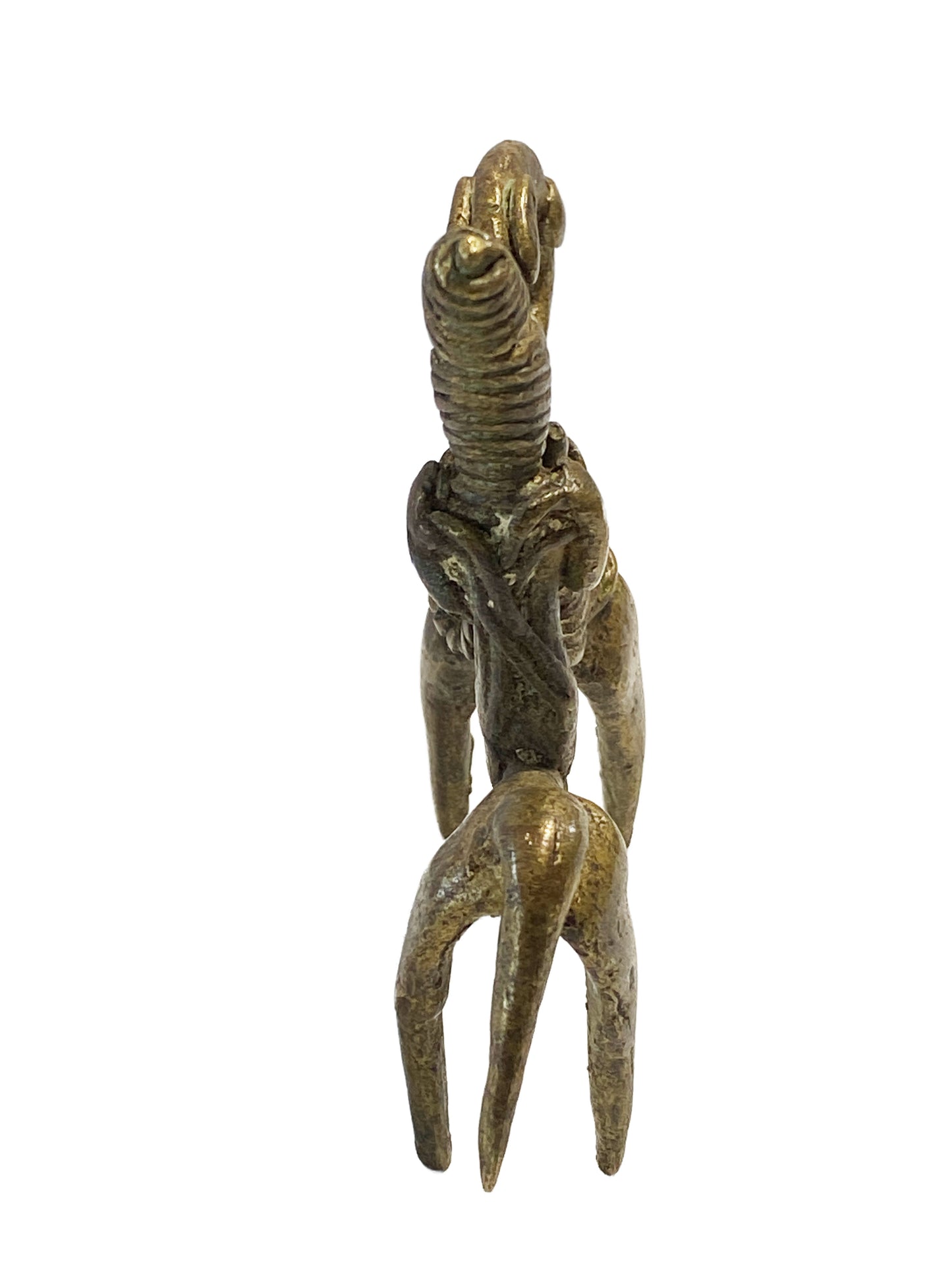 #4157 African Dogon Bronze Horseman Gold Weight Mali  3" H