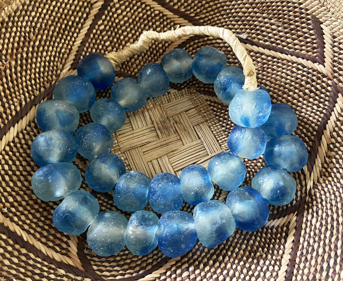 #2278 African Jumbo Glass Trading Beads String