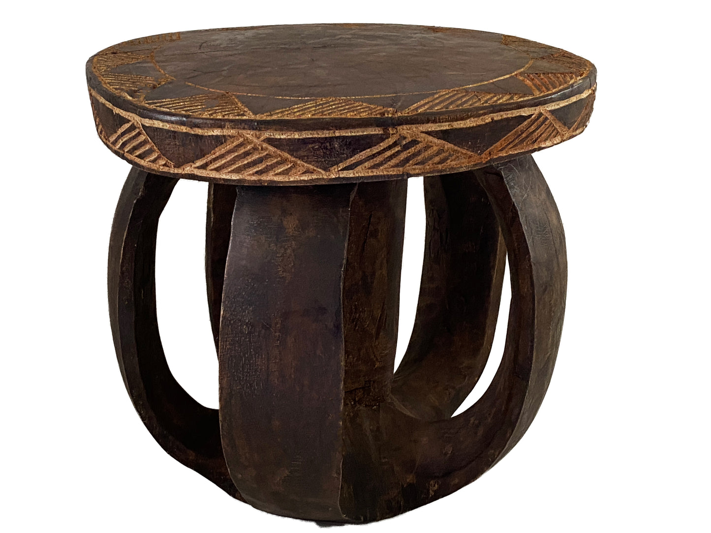 #3734 African Baga Low Stool Guinea-Bissau 10" H by 10.75"W
