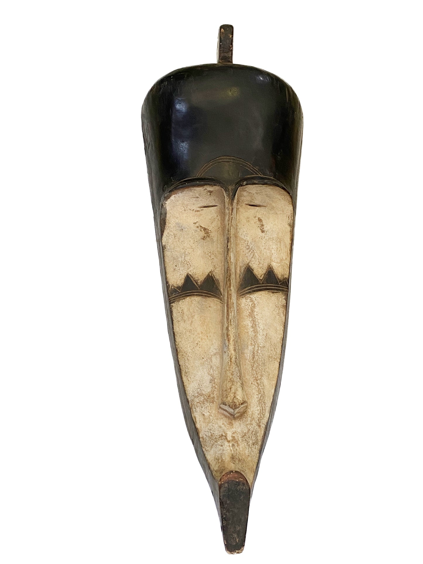 # 3459 Lg Fang Mask Elongated Face Gabon African Mask 31.25" H