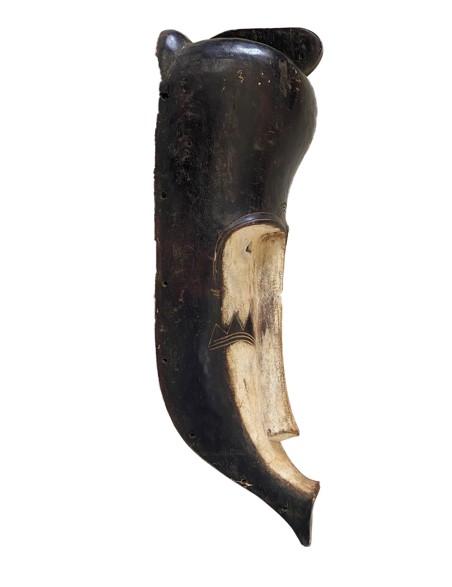 #3322 Lg Fang Mask Elongated Face Gabon African Mask 31" H