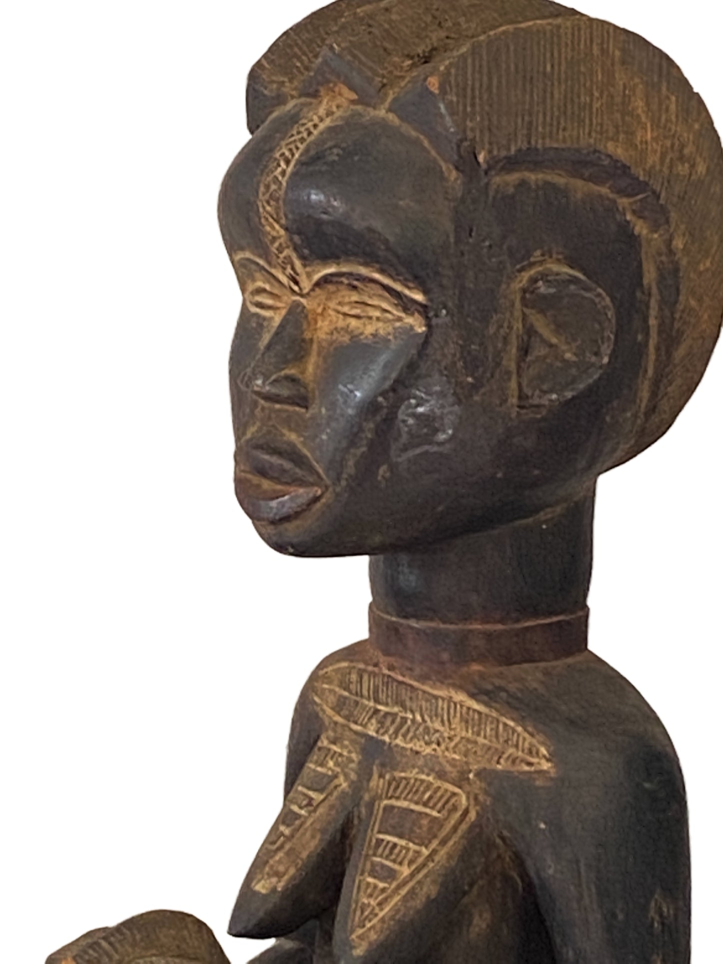 #3525 Baule Old Maternity Figure Cote D'ivoire Africa 18.5" H