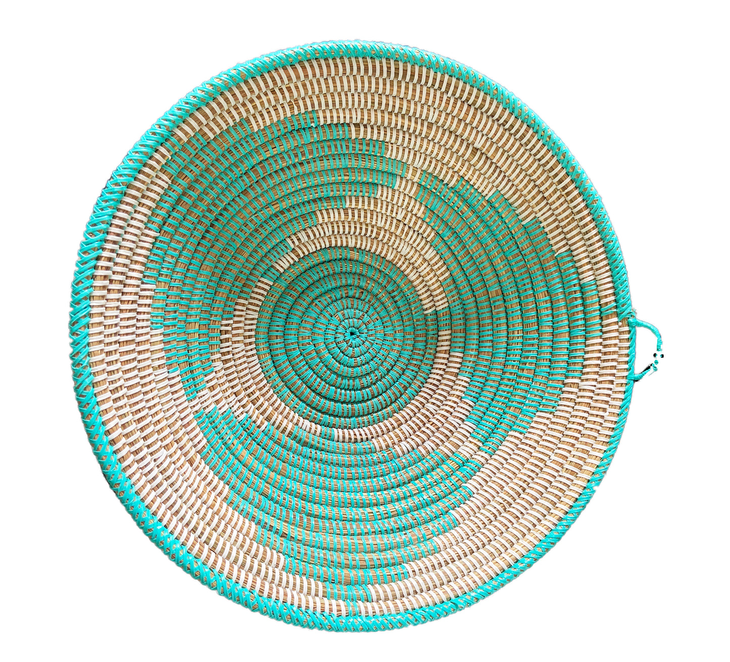 #3545 Lg Handmade Woven Wolof Basket From Senegal 16" in D
