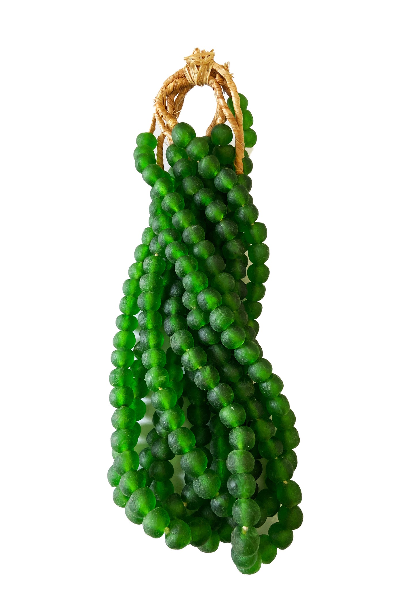 #2289 African Emerald Glass Trade Beads S/6