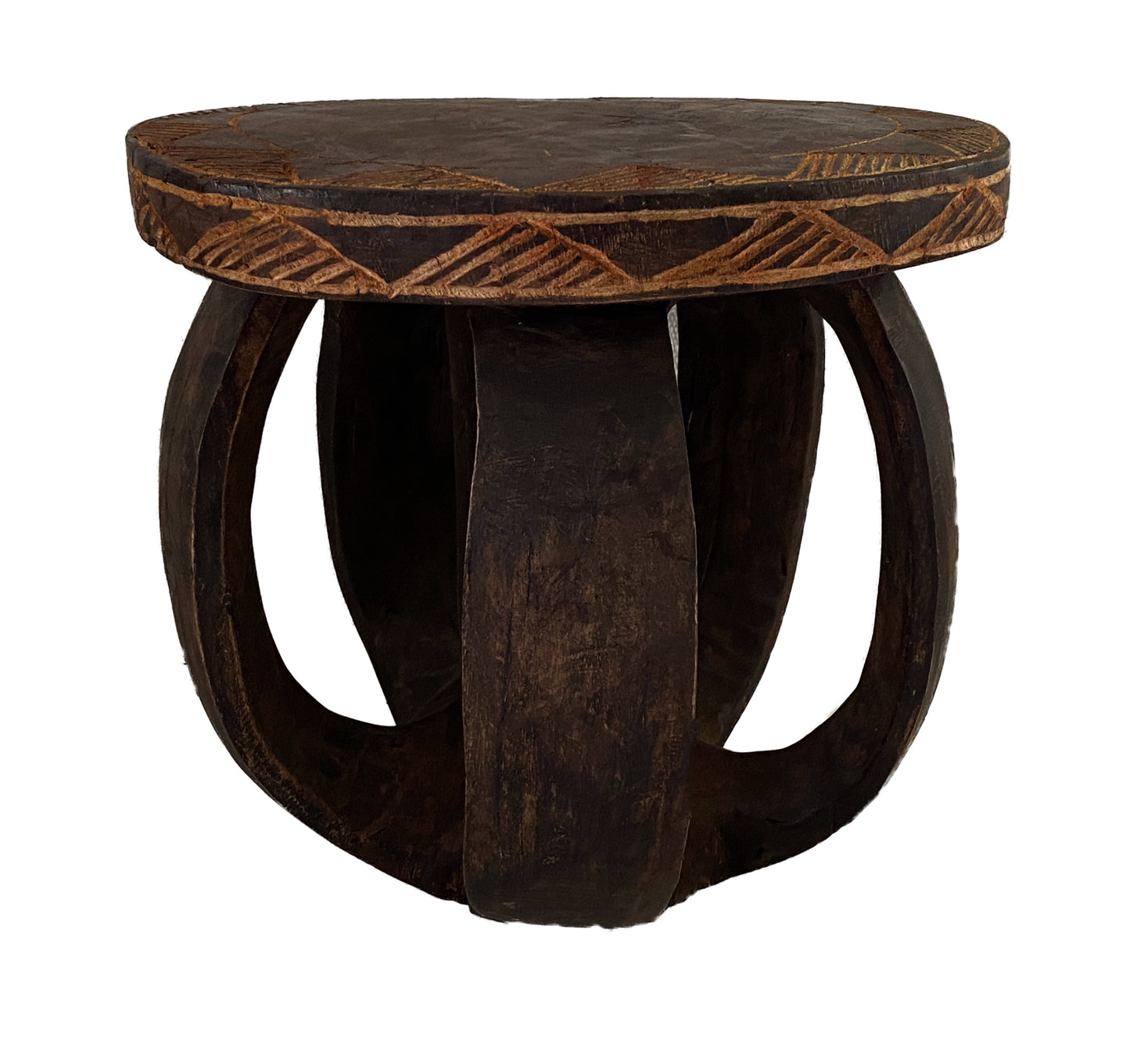 #3734 African Baga Low Stool Guinea-Bissau 10" H by 10.75"W