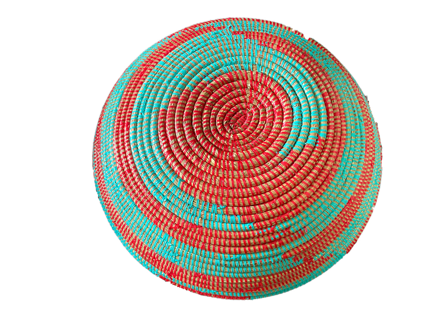 #3546 Lg Handmade Woven Wolof Basket From Senegal 18" in D