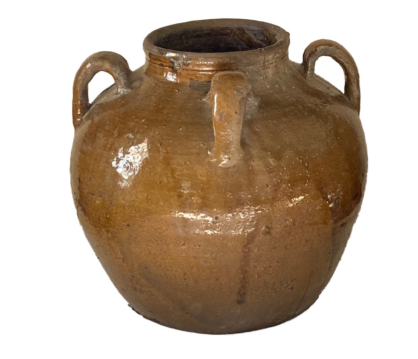 #3453 Old Asian Earthenware Pottery Storage Jar