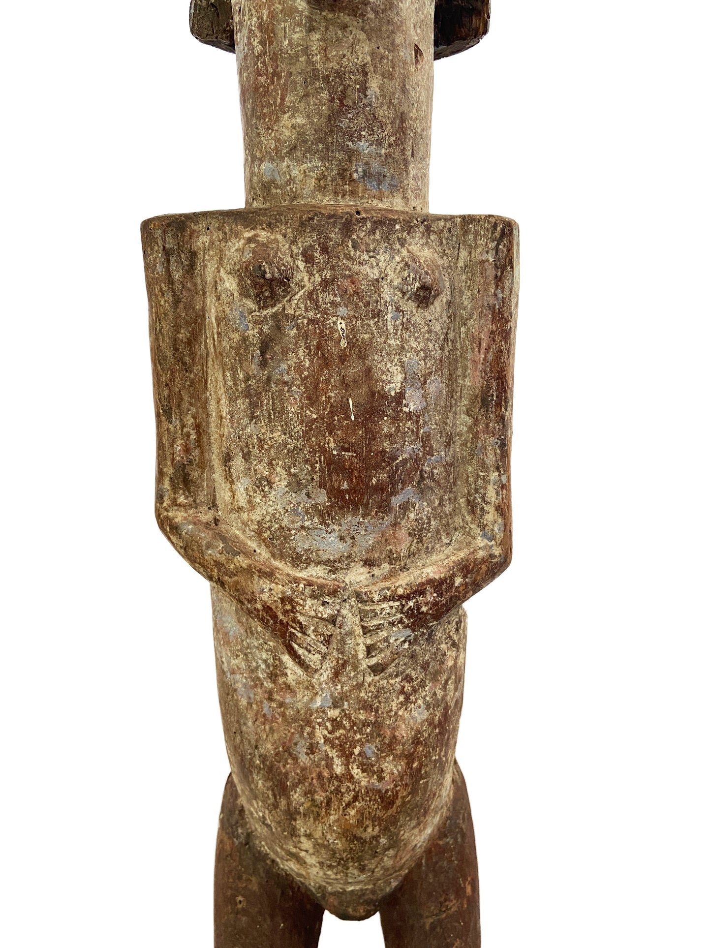 #8182 Rare African ambete reliquary Statue  Gabon on a custom wood stand 30.5" h