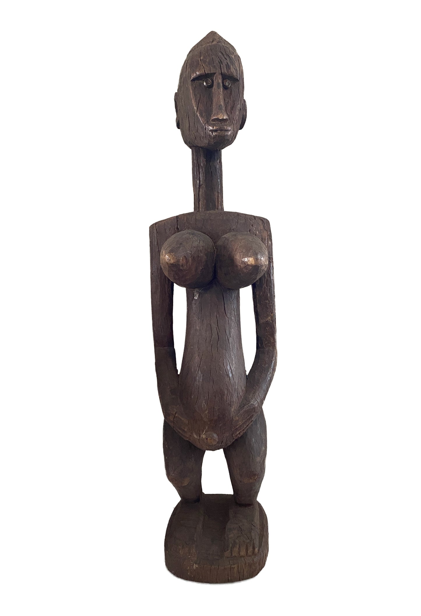 #3661 Old Dogon Maternity Female Statue Mali 28" H