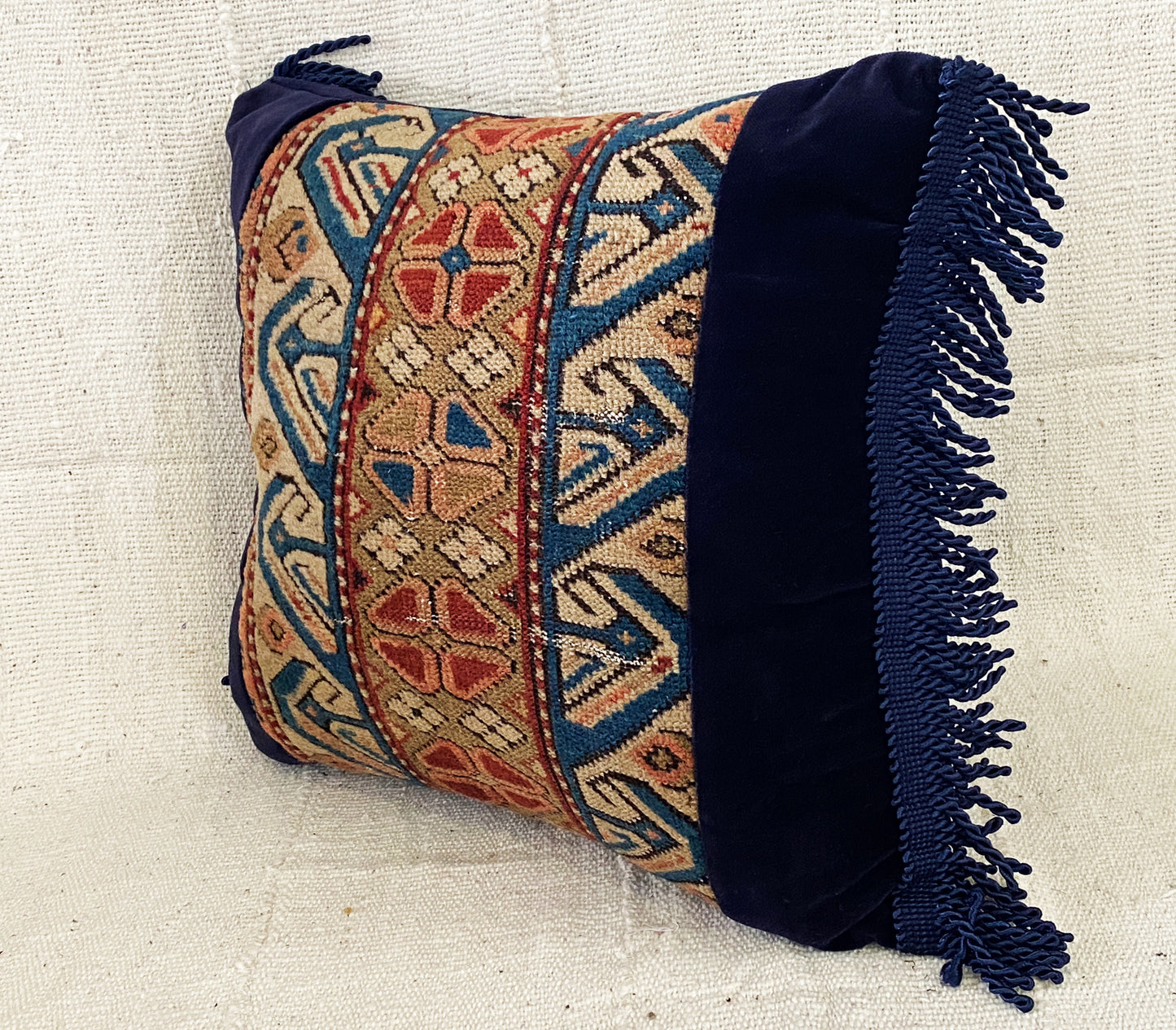 #3563 19th Custom Made Antique Lumbar Caucasian Pillow 14" w