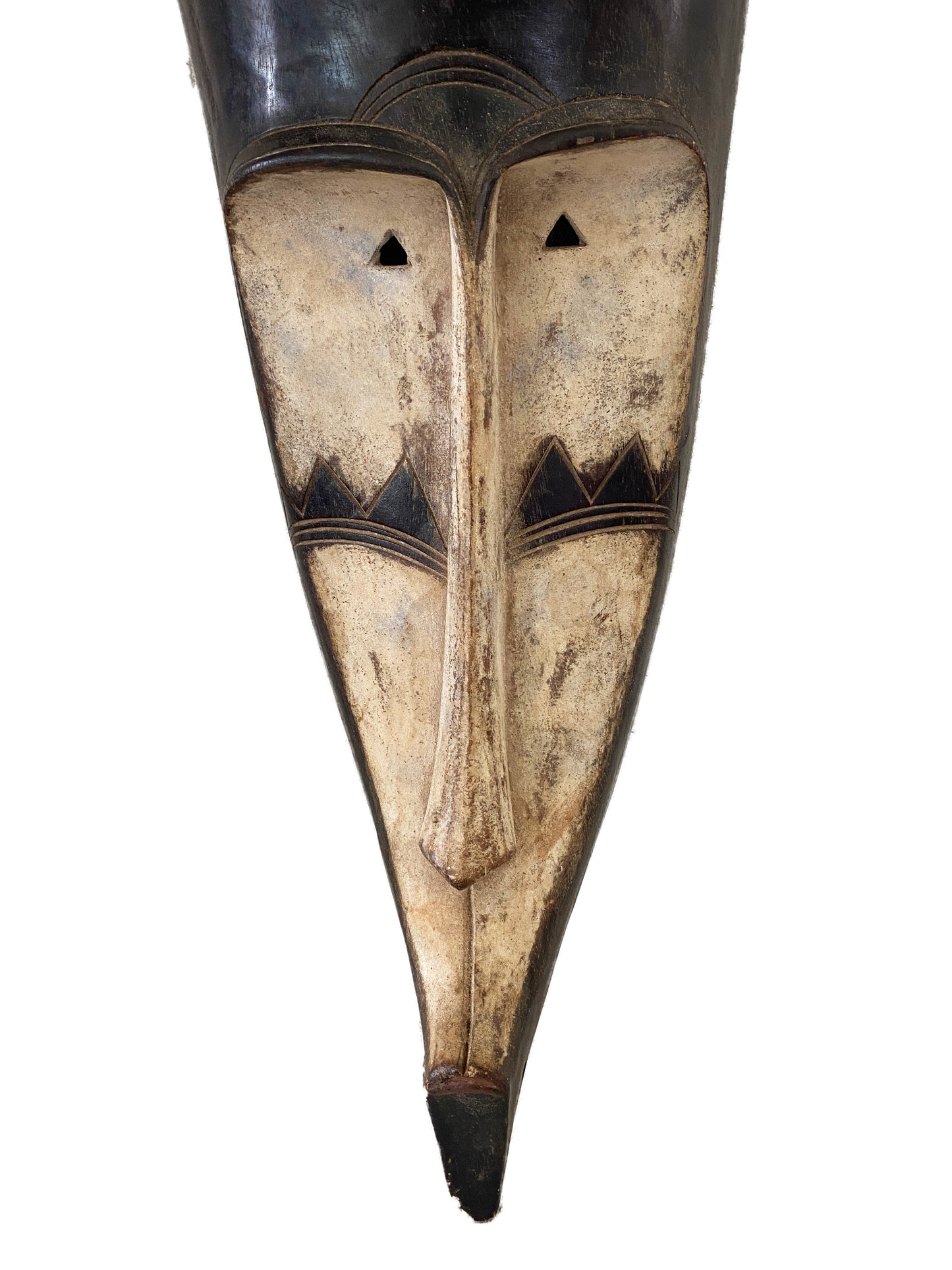 #3322 Lg Fang Mask Elongated Face Gabon African Mask 31" H