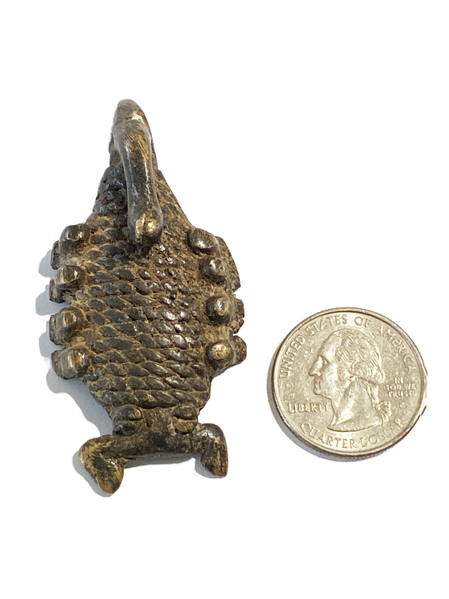 #4163 Superb Gan Bronze Amulet Pendant of Ornate Scorpion Burkina Faso 2.5" H