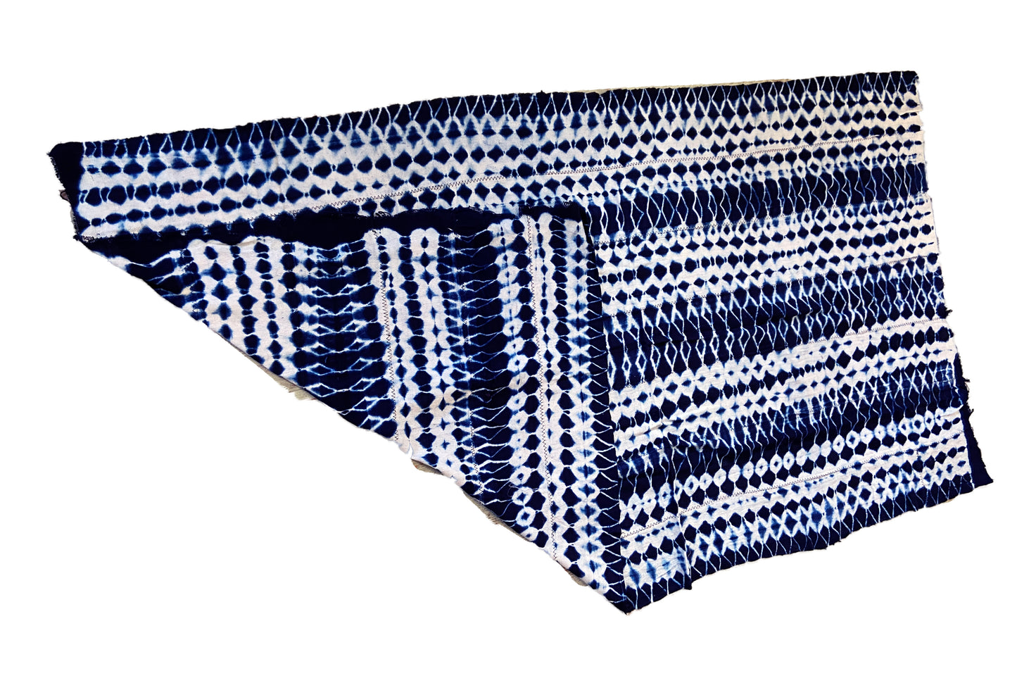 Vtg Mali Indigo Mud Cloth Textile 38" by 68" # 3069