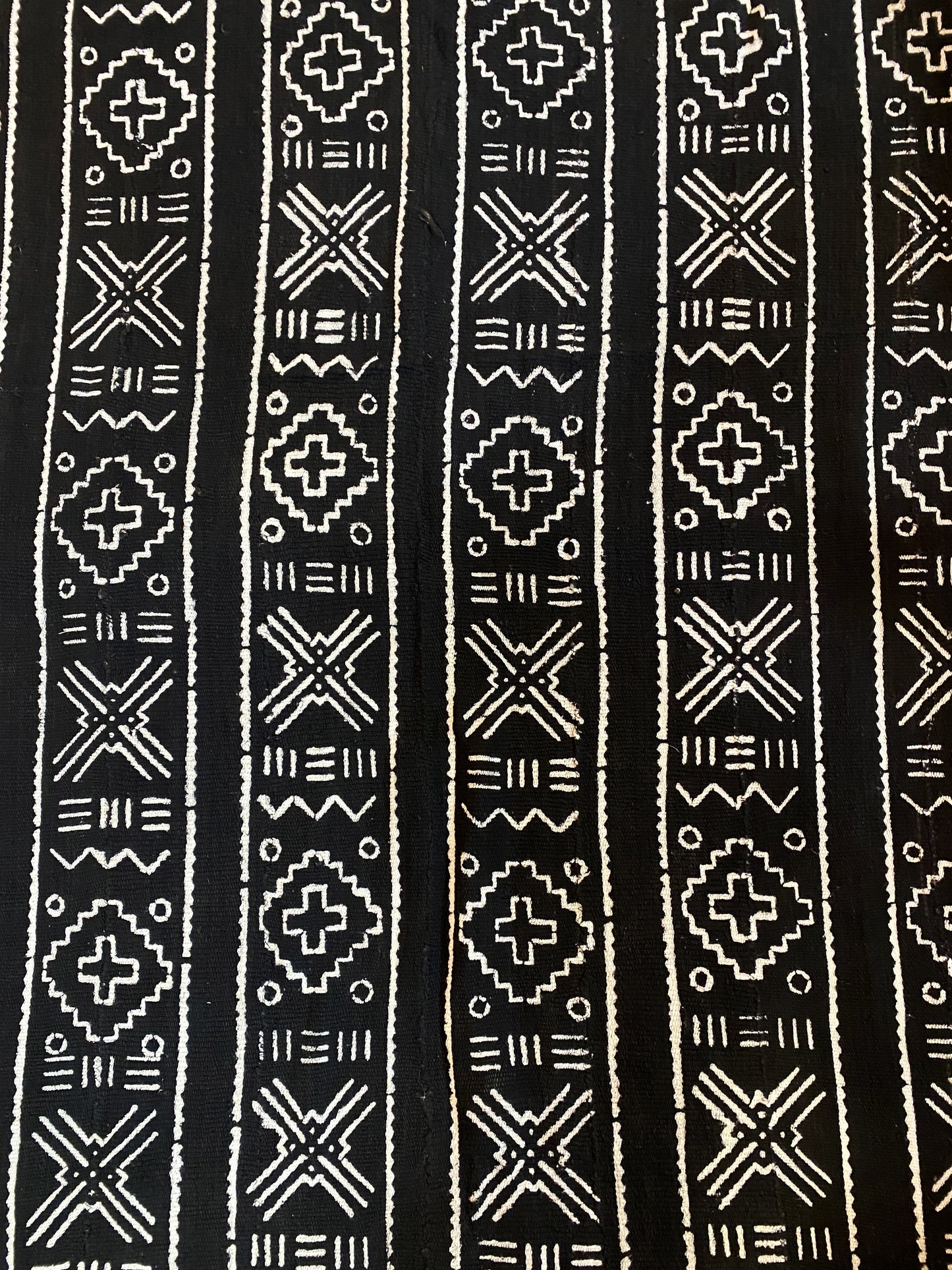 # 3805 African Black and White Mud Cloth Textile Mali 39" by 70"