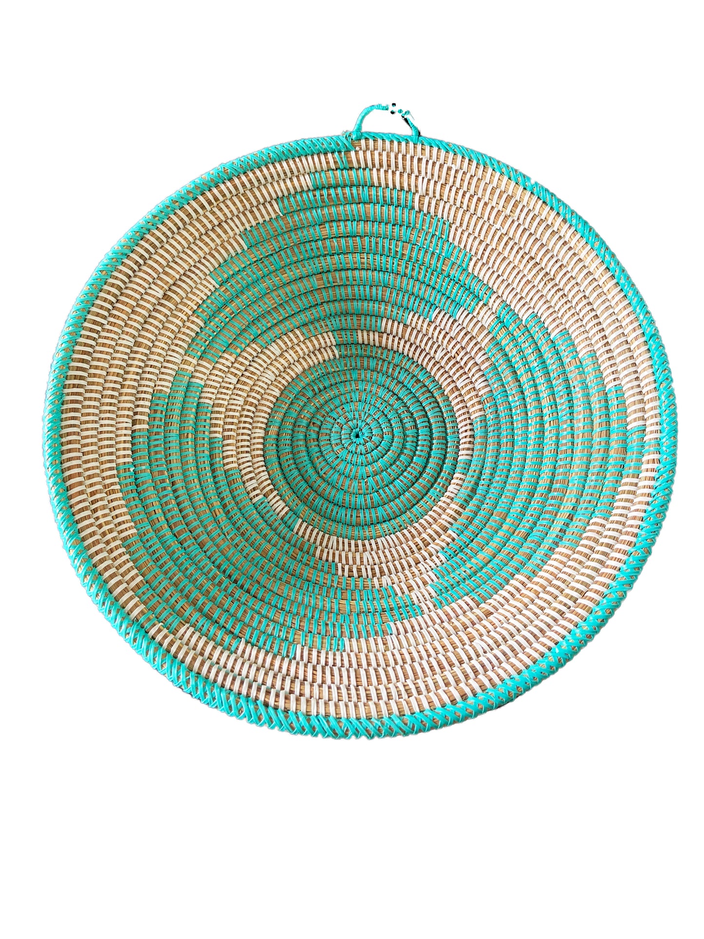 #3545 Lg Handmade Woven Wolof Basket From Senegal 16" in D