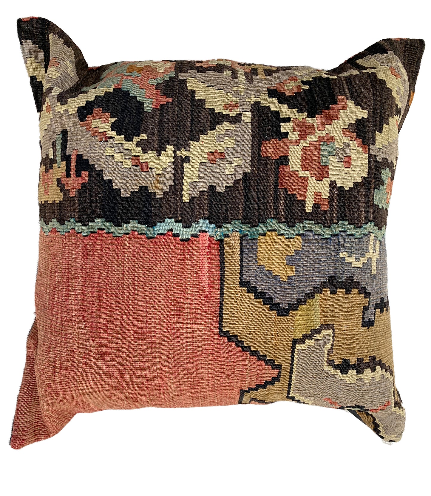 #4422 Superb Custom Made Old Turkish Tribal Kilim Pillow Cover 20"