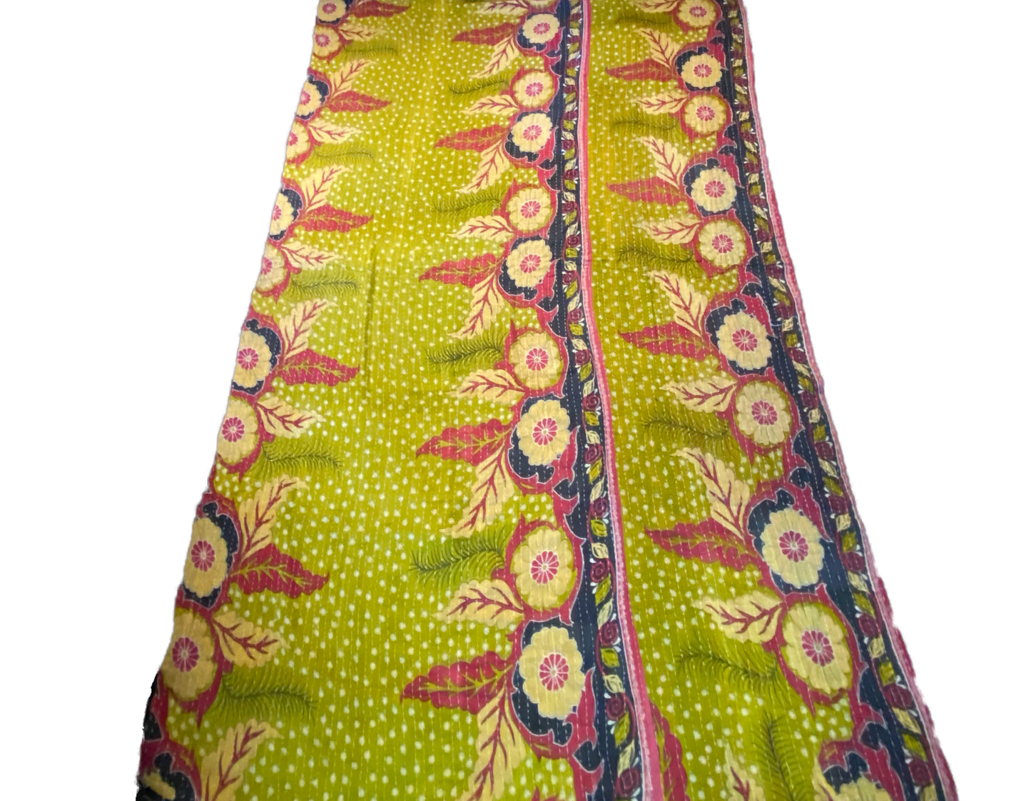 #3794 Vintage Indian CottonThrow Kantha Quilt 84" by 53"